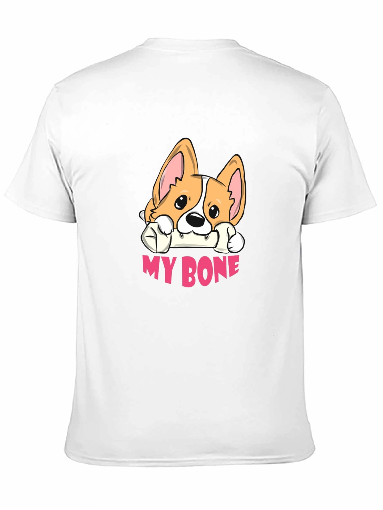 Cute Corgi My Bone Black T-Shirt