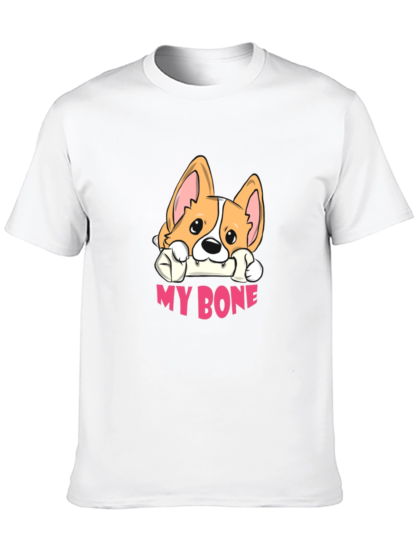 Cute Corgi My Bone Black T-Shirt