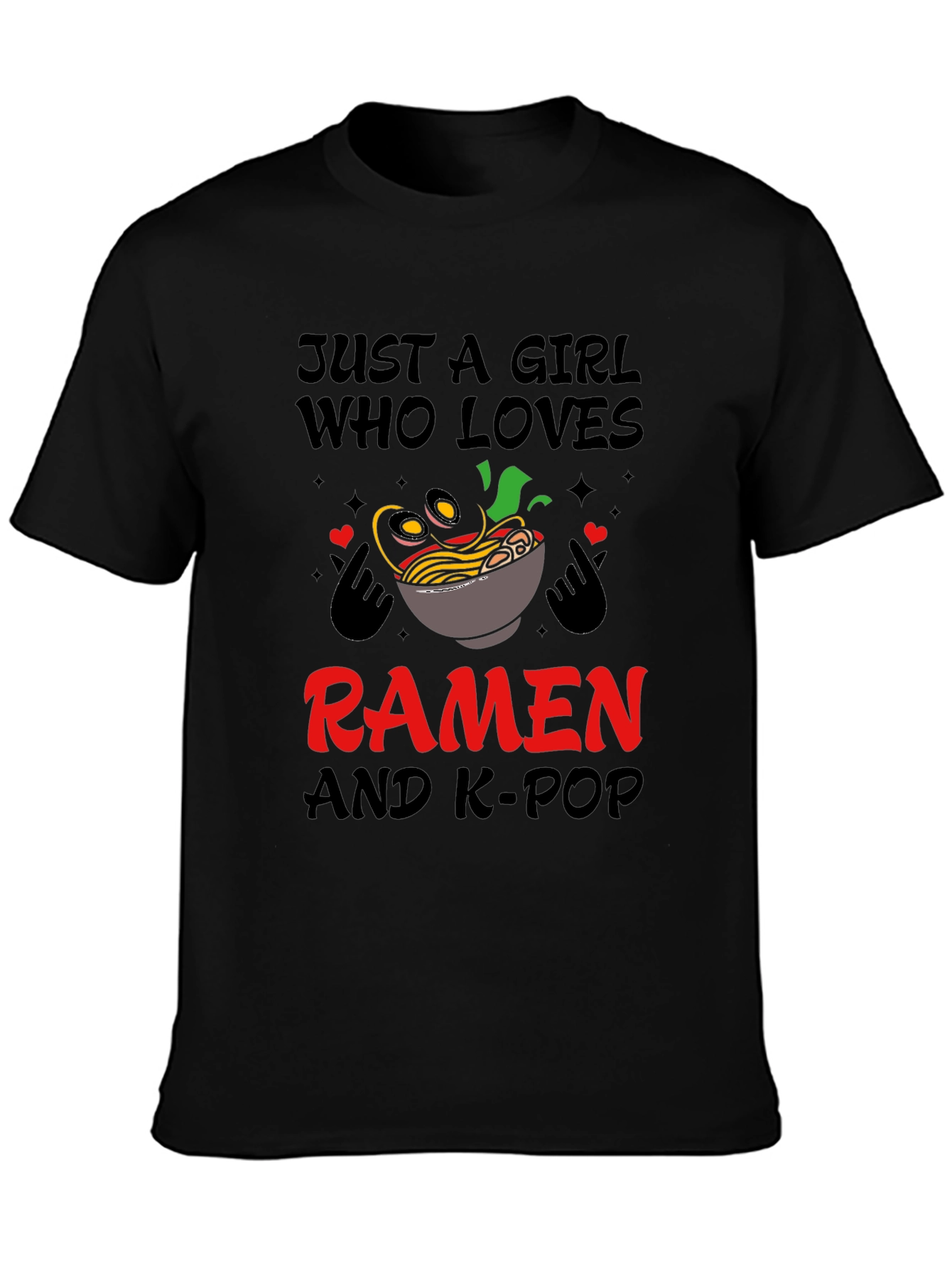 Girl Loves Ramen and K-Pop T-Shirt
