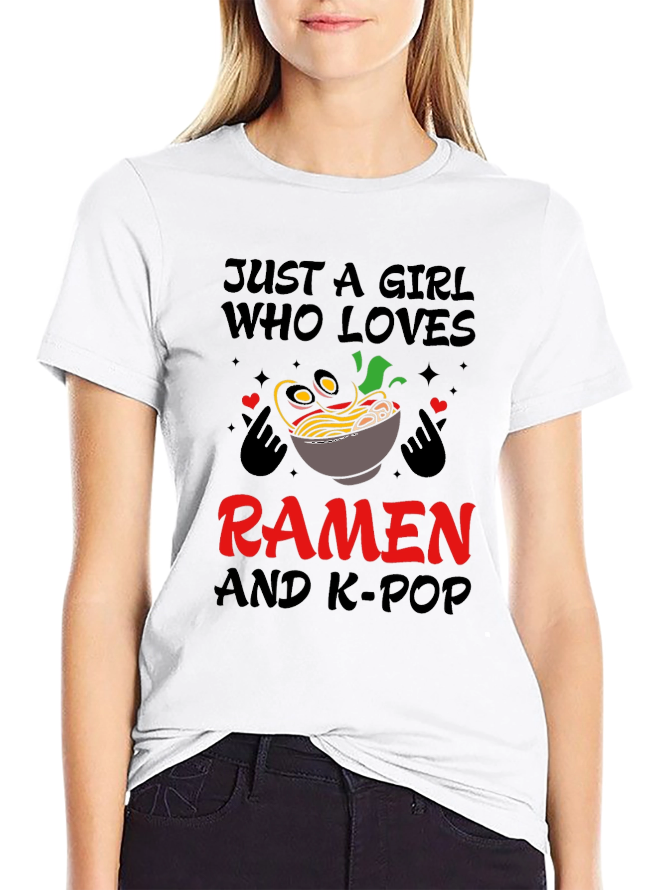 Girl Loves Ramen and K-Pop T-Shirt