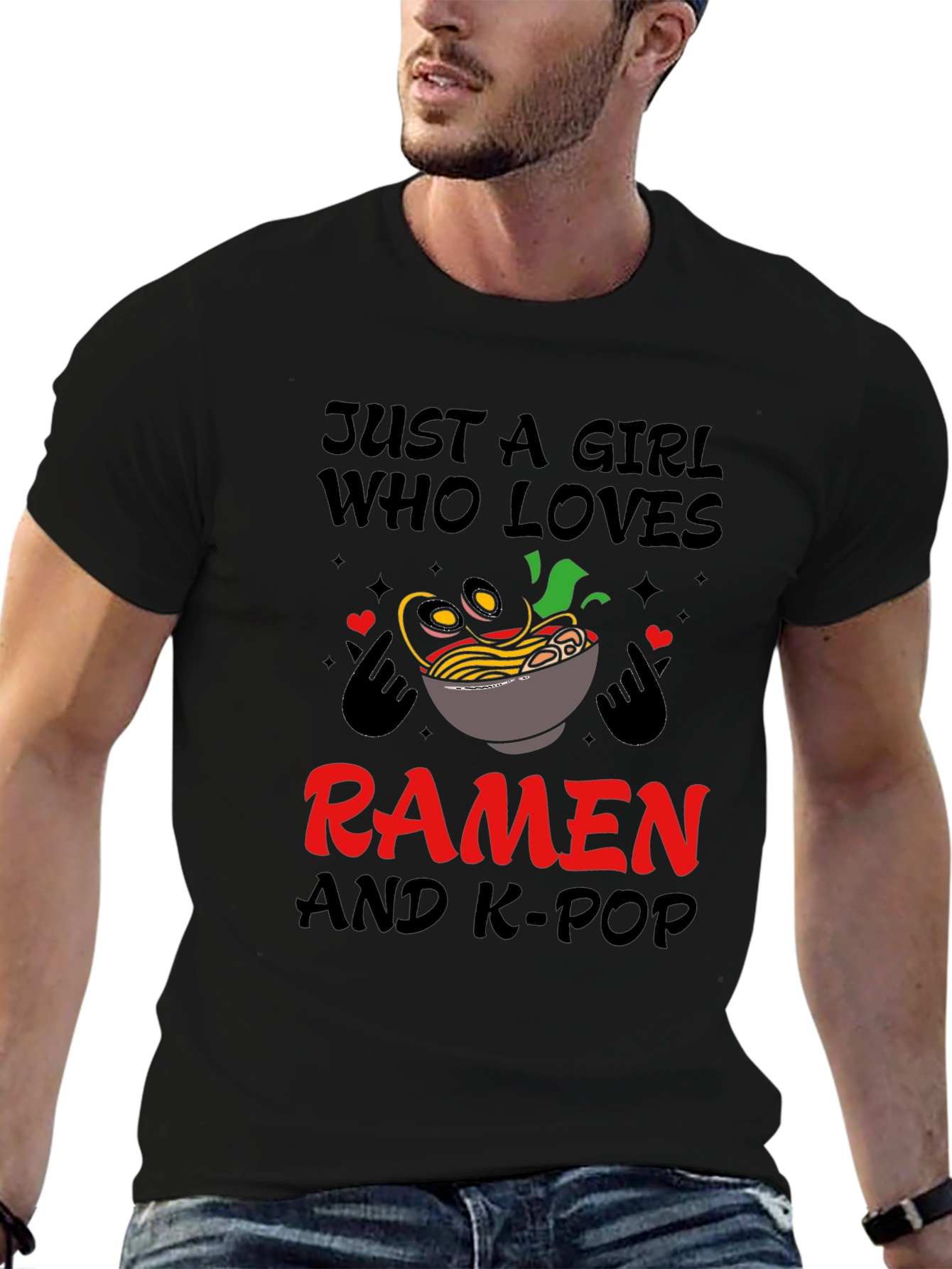 Girl Loves Ramen and K-Pop T-Shirt