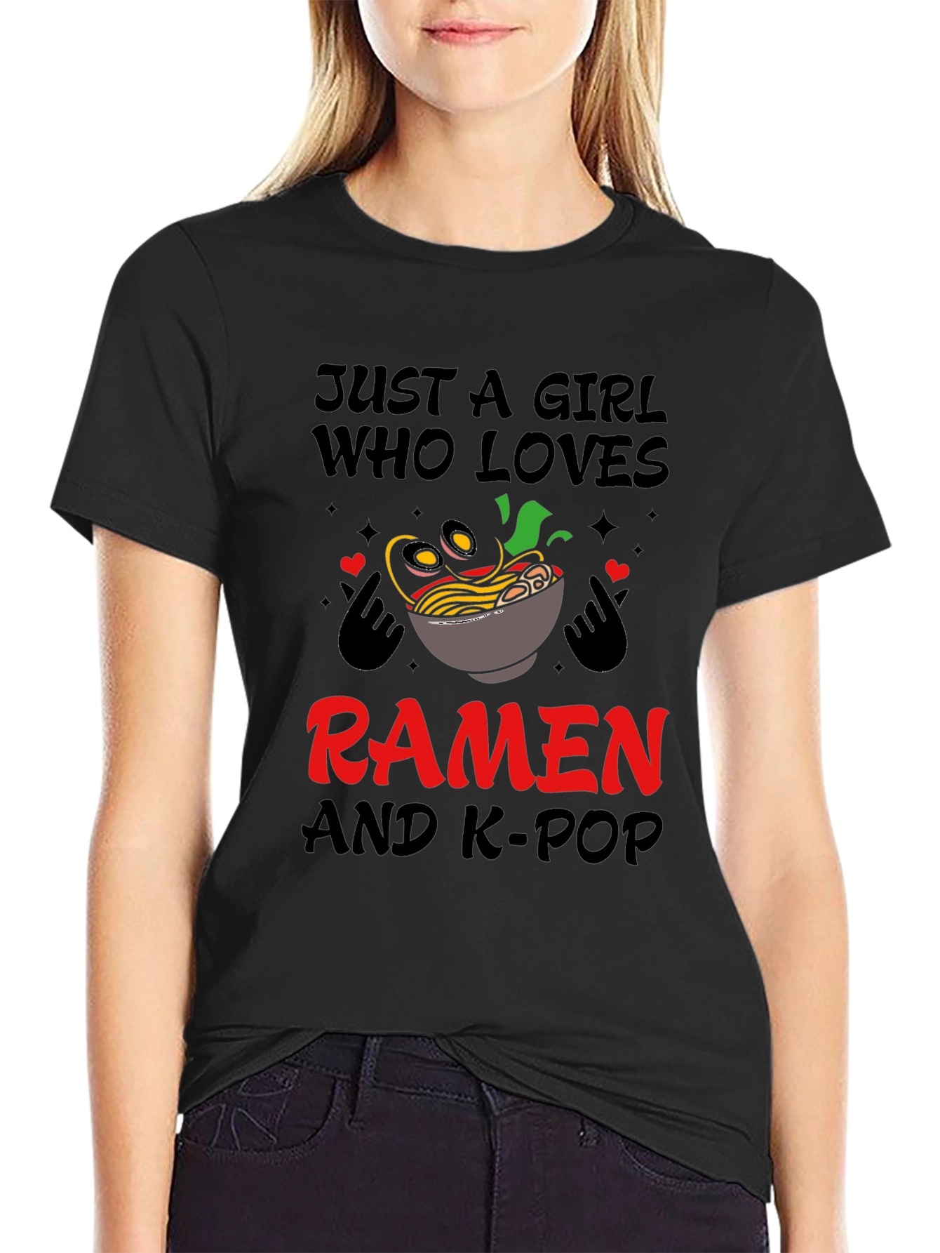 Girl Loves Ramen and K-Pop T-Shirt