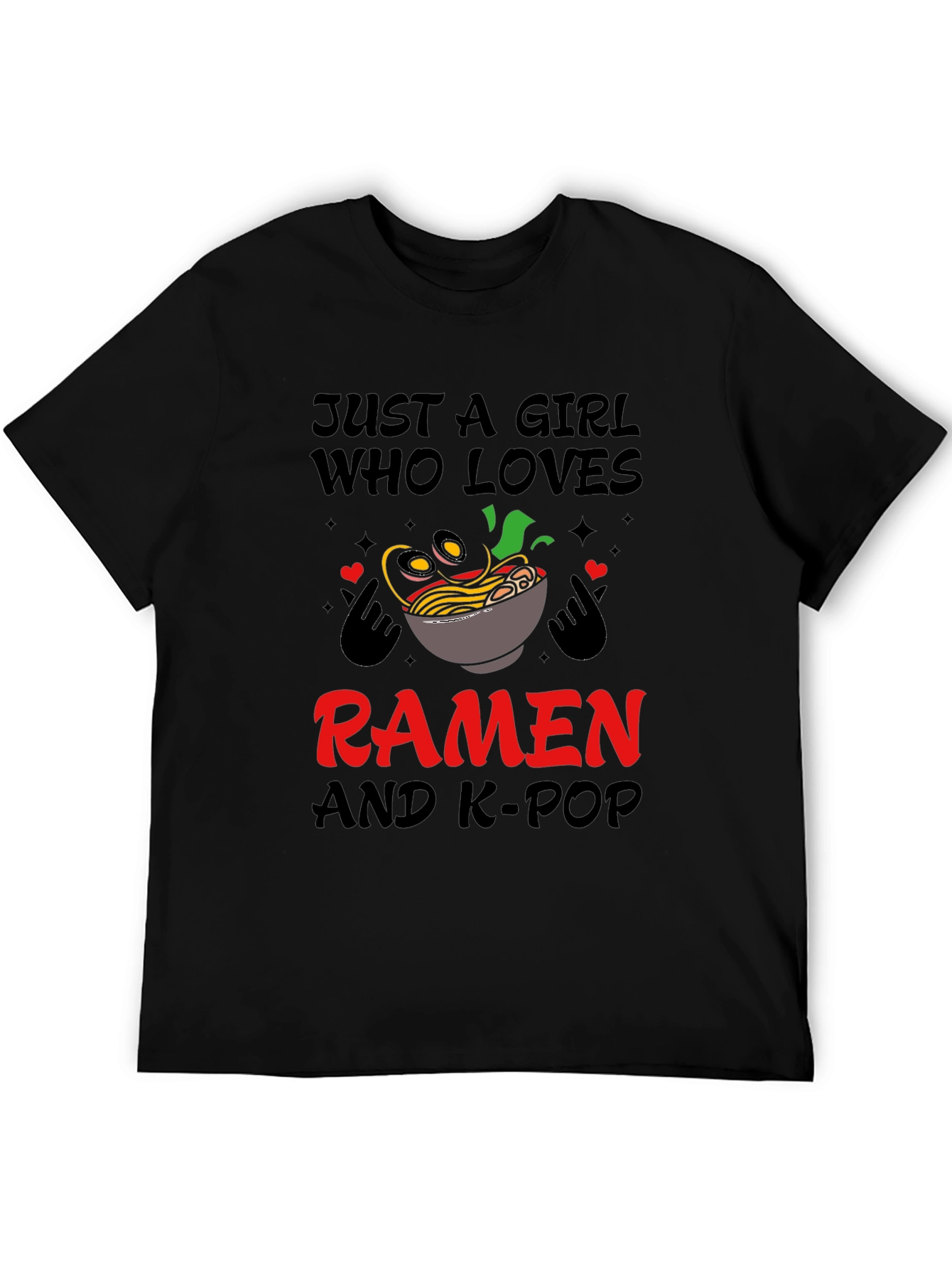 Girl Loves Ramen and K-Pop T-Shirt