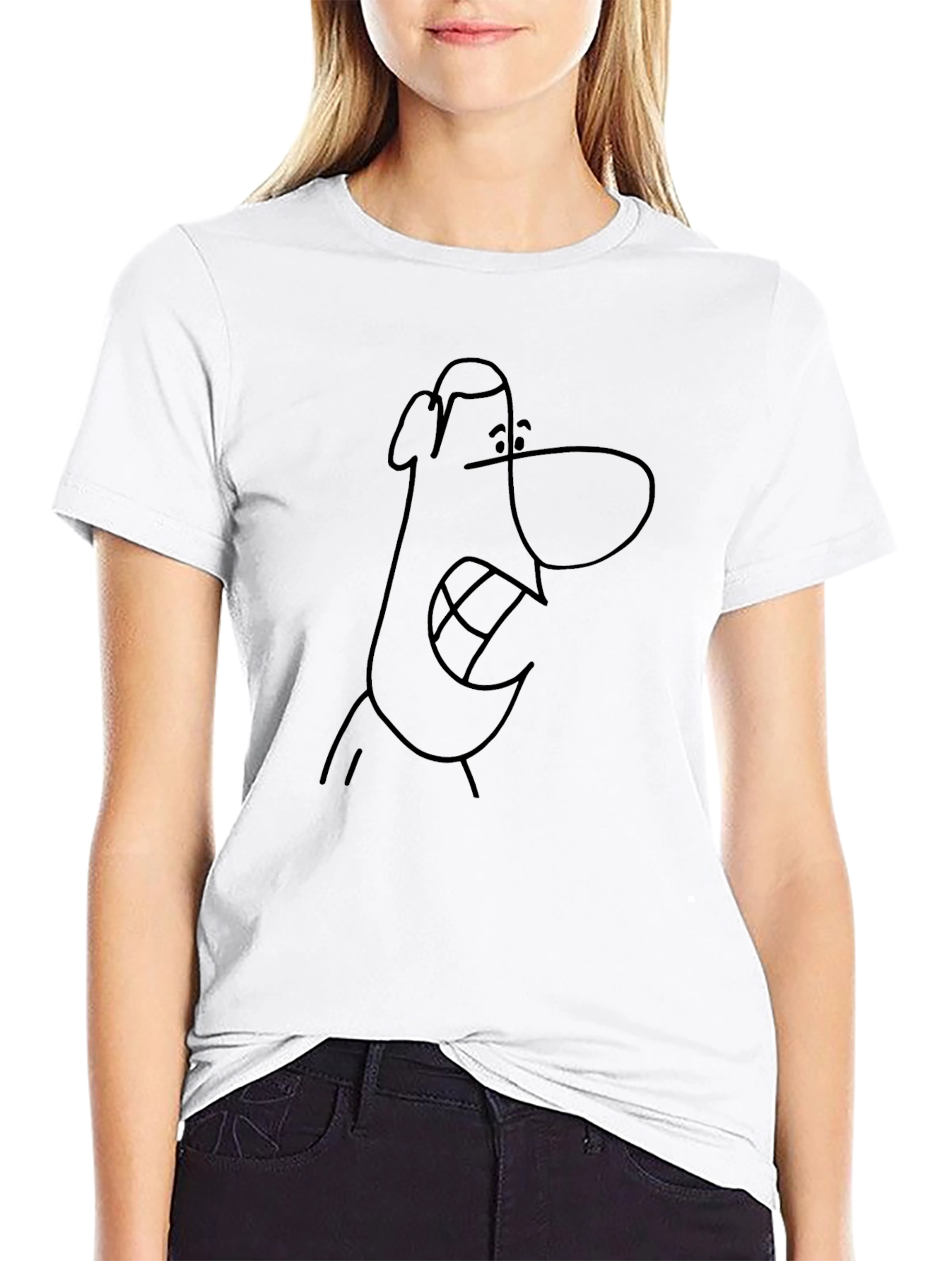 Funny Cartoon Face Graphic T-Shirt