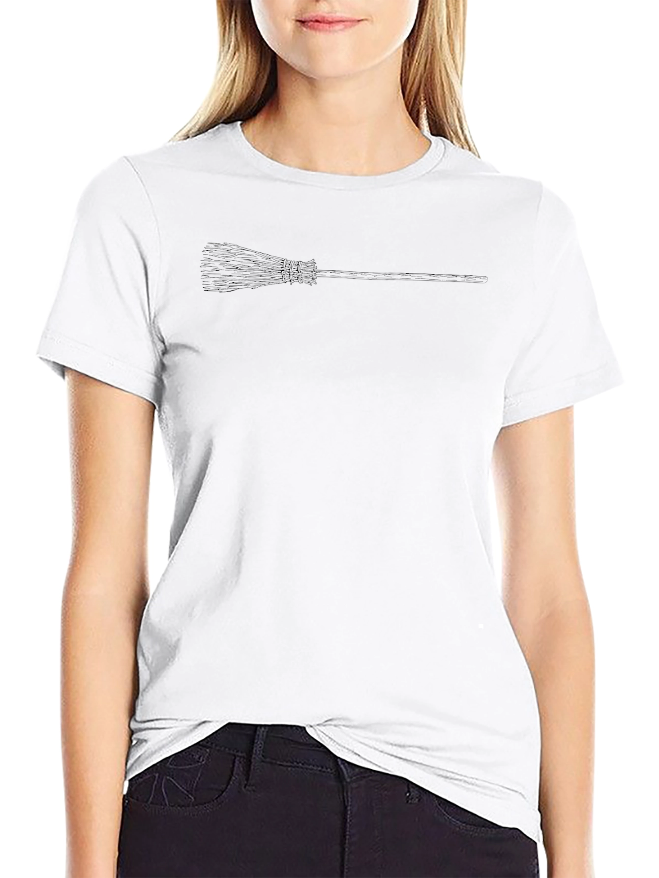 Mens Black Broomstick Graphic Tee