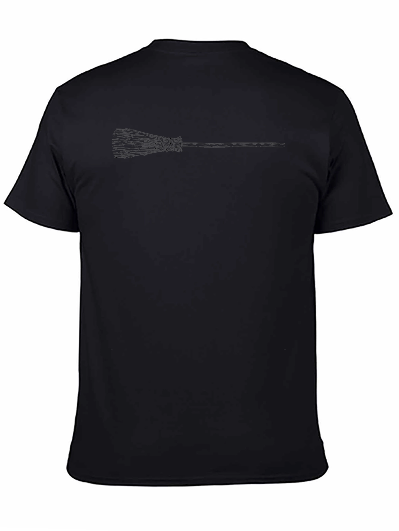 Mens Black Broomstick Graphic Tee