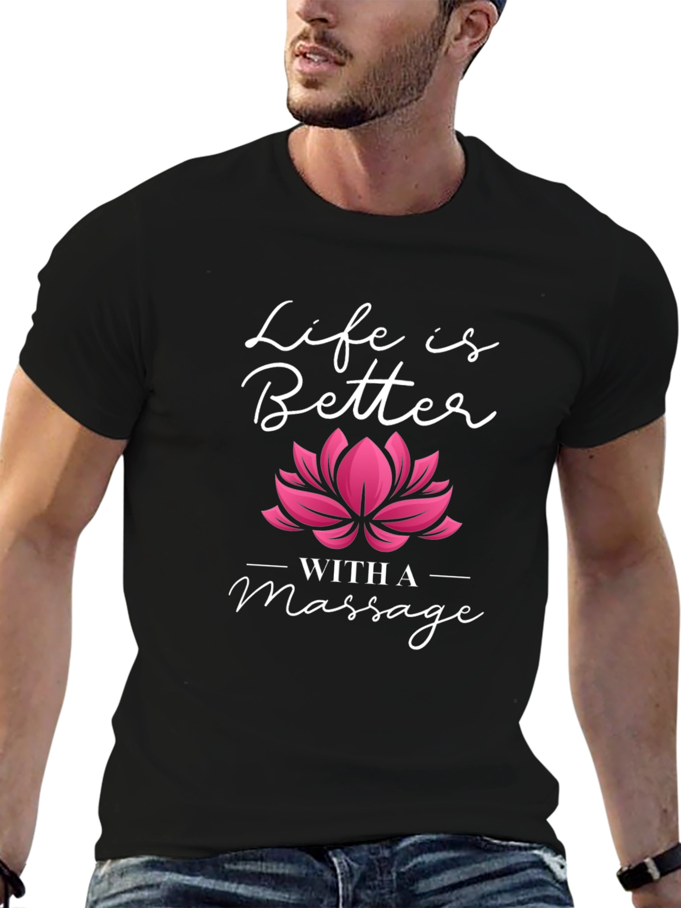 Life is Better with a Massage Black T-Shirt