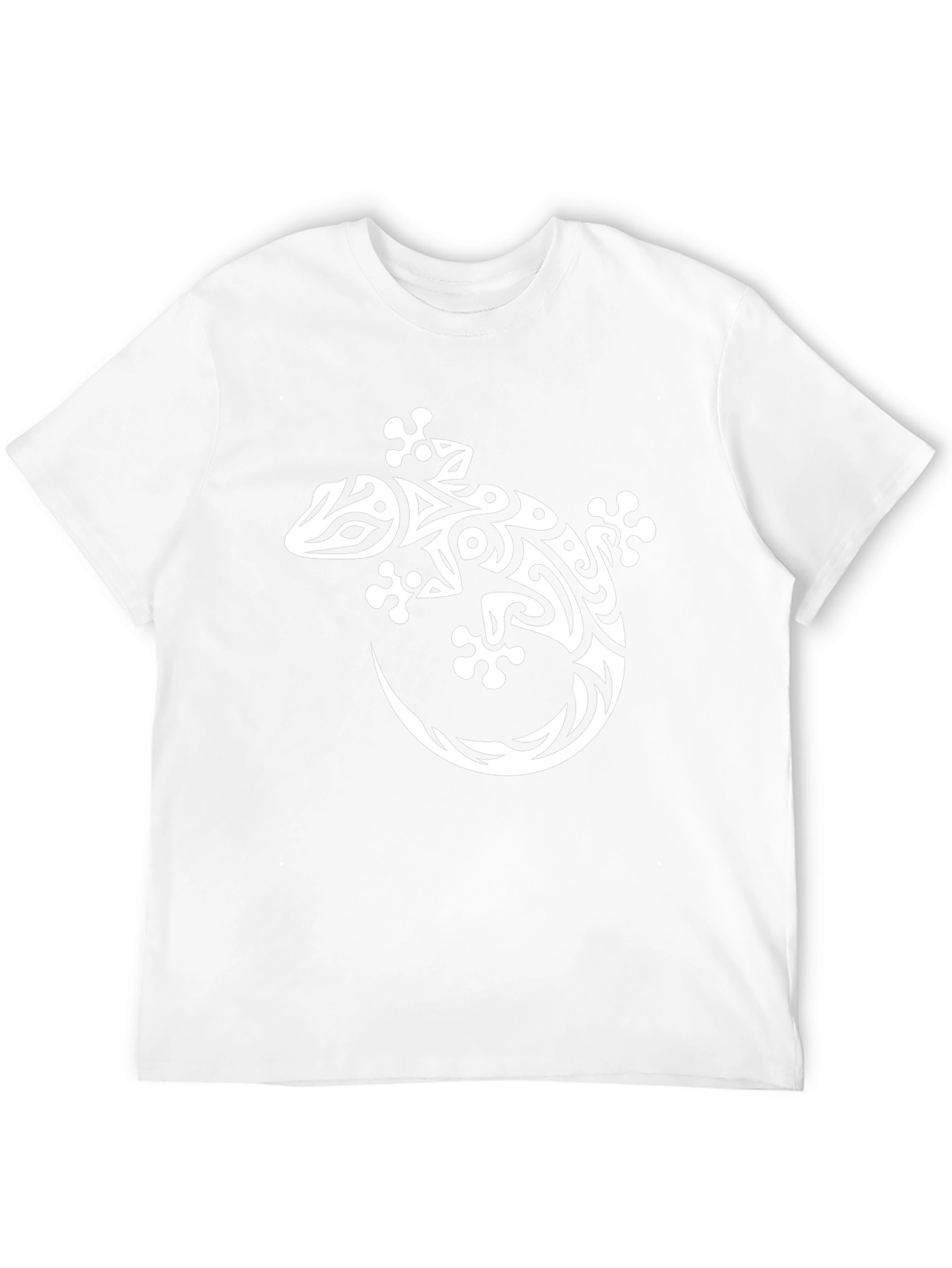 Tribal Gecko Graphic Tee - Black Cotton Blend