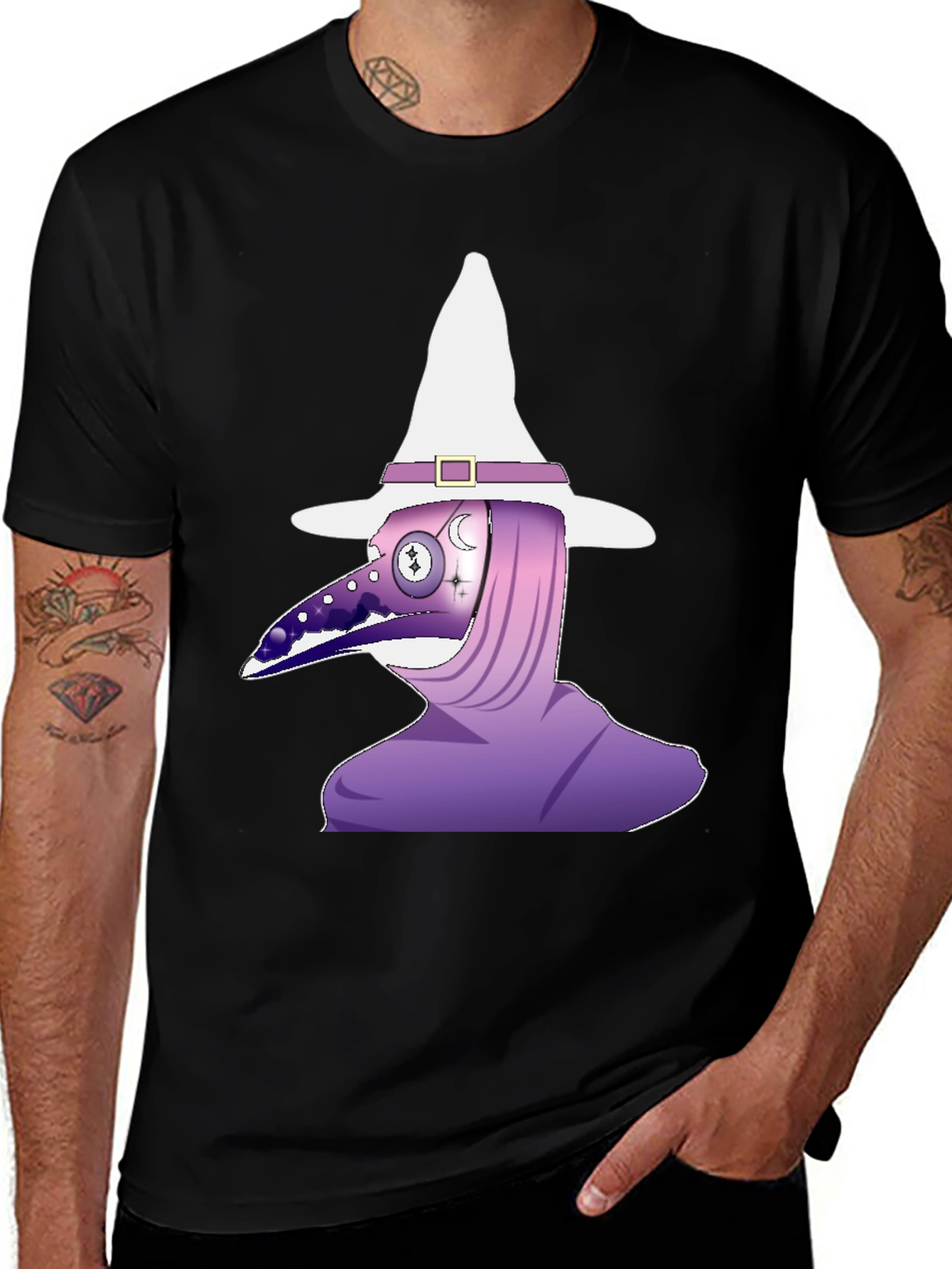 Plague Doctor Witch Black T-Shirt