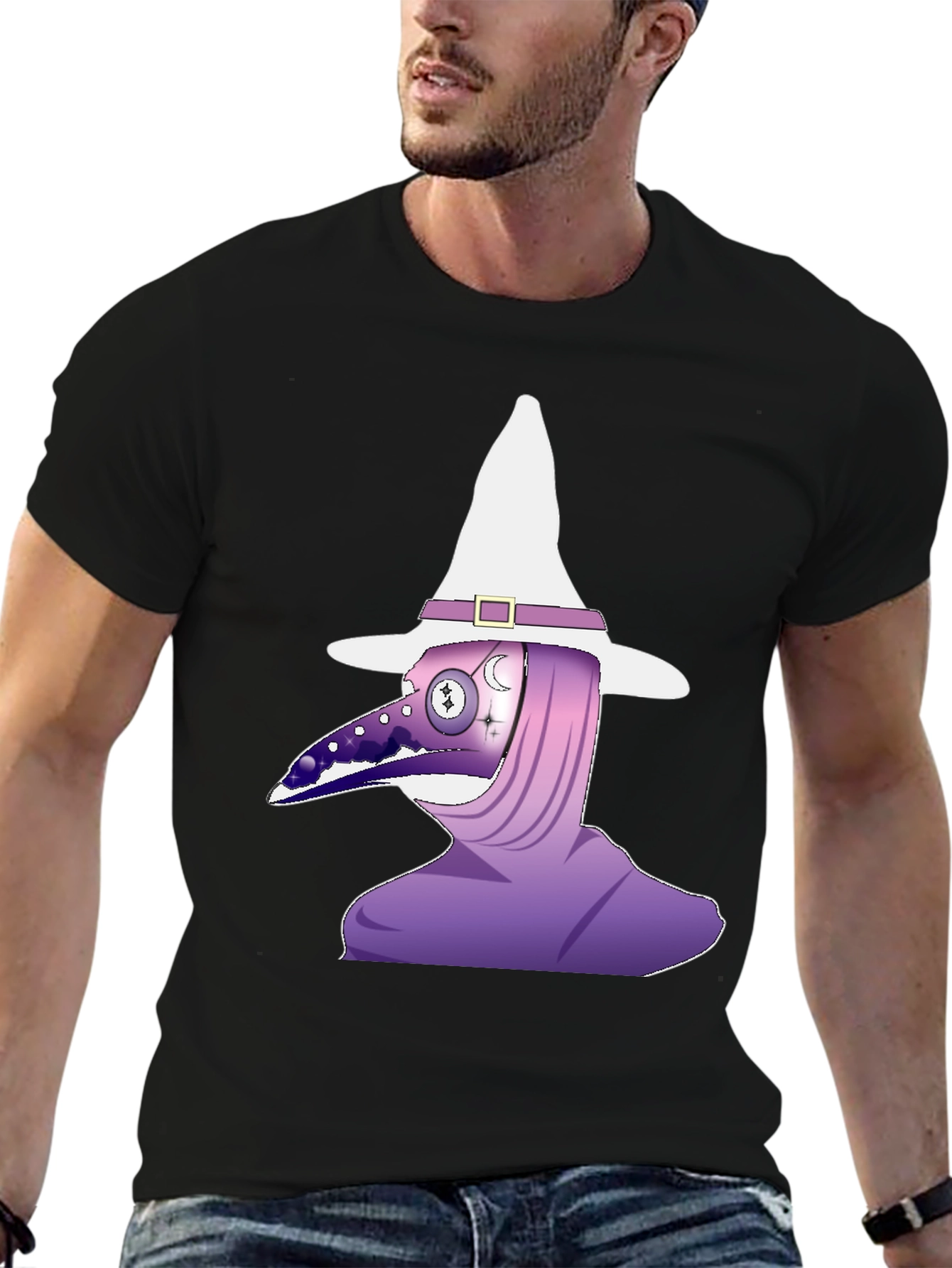 Plague Doctor Witch Black T-Shirt
