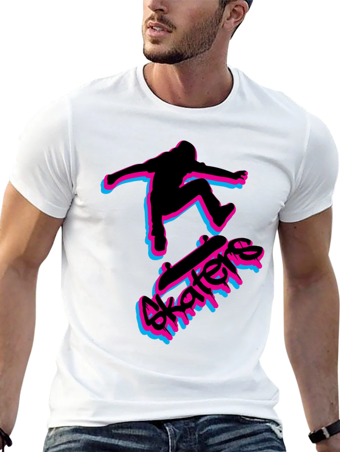 Skater Graphic Black T-Shirt - Cool Streetwear