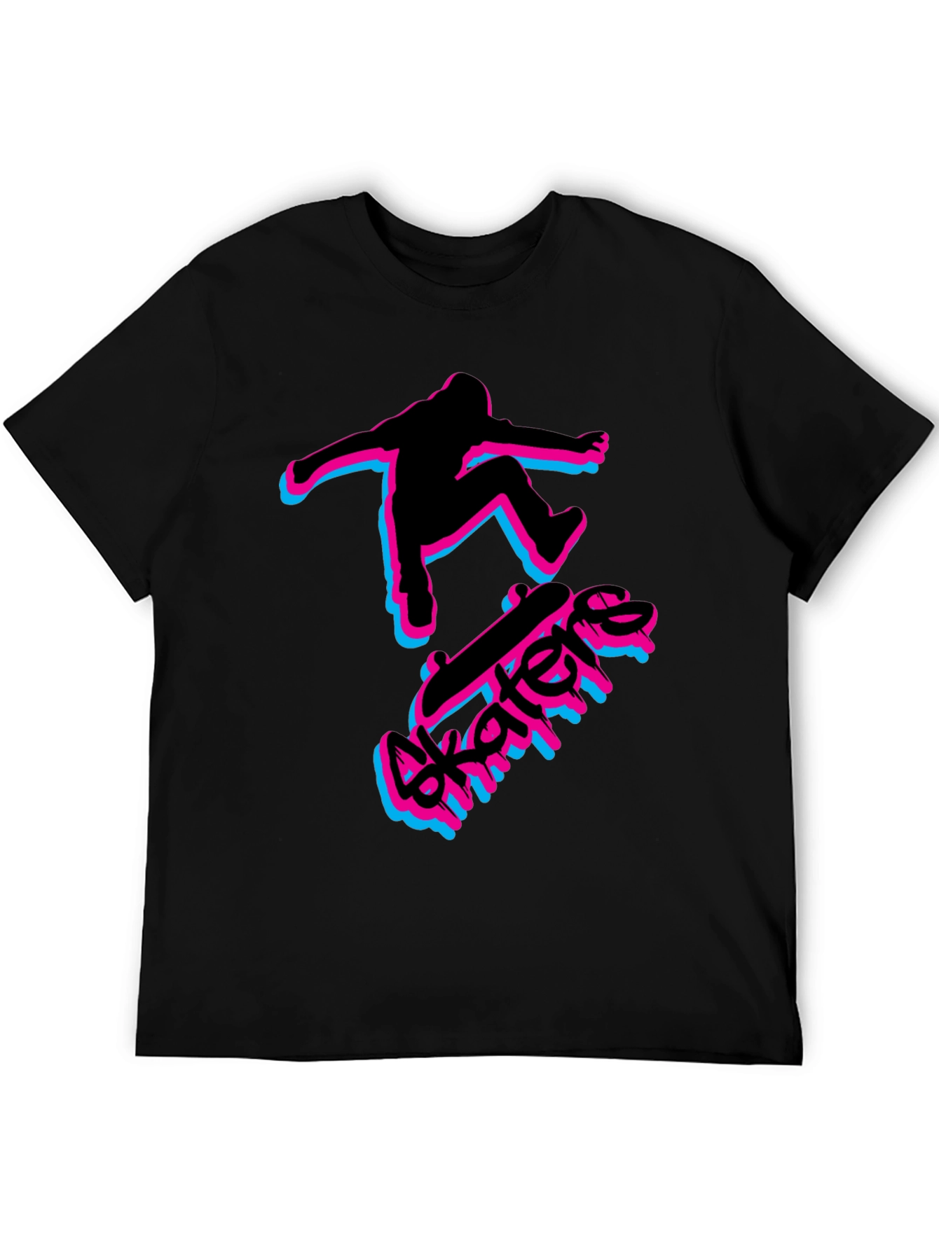 Skater Graphic Black T-Shirt - Cool Streetwear