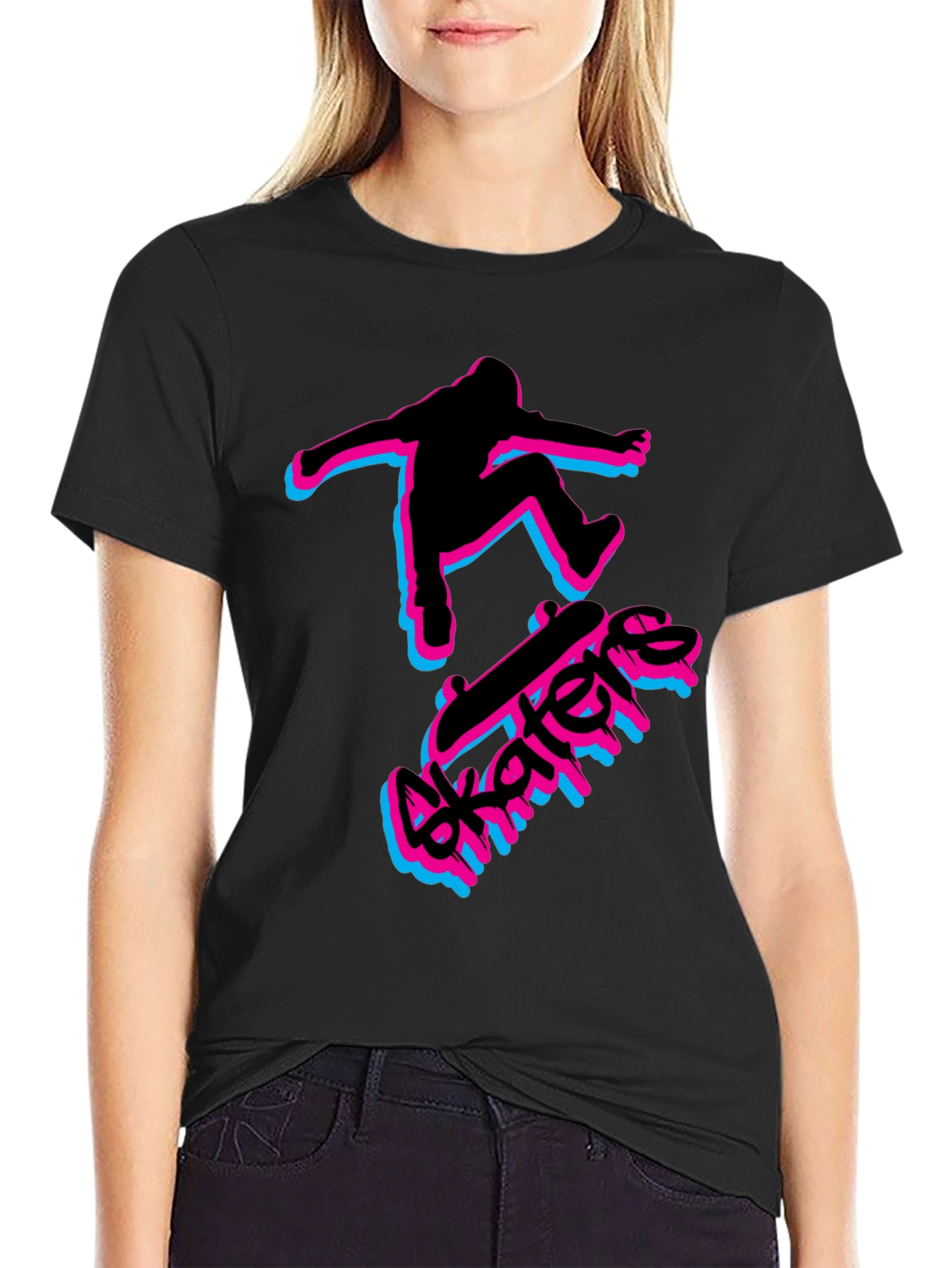 Skater Graphic Black T-Shirt - Cool Streetwear