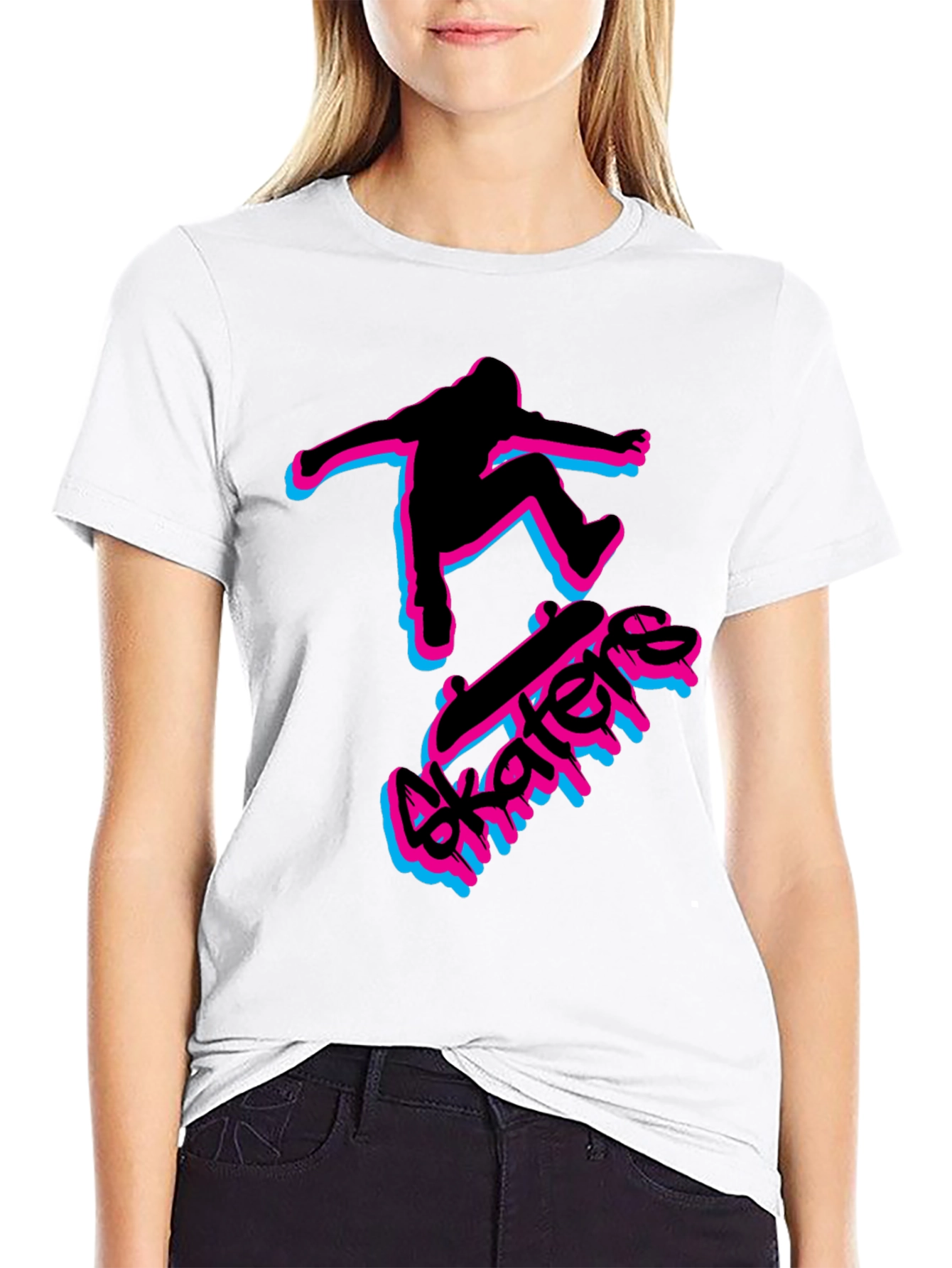 Skater Graphic Black T-Shirt - Cool Streetwear