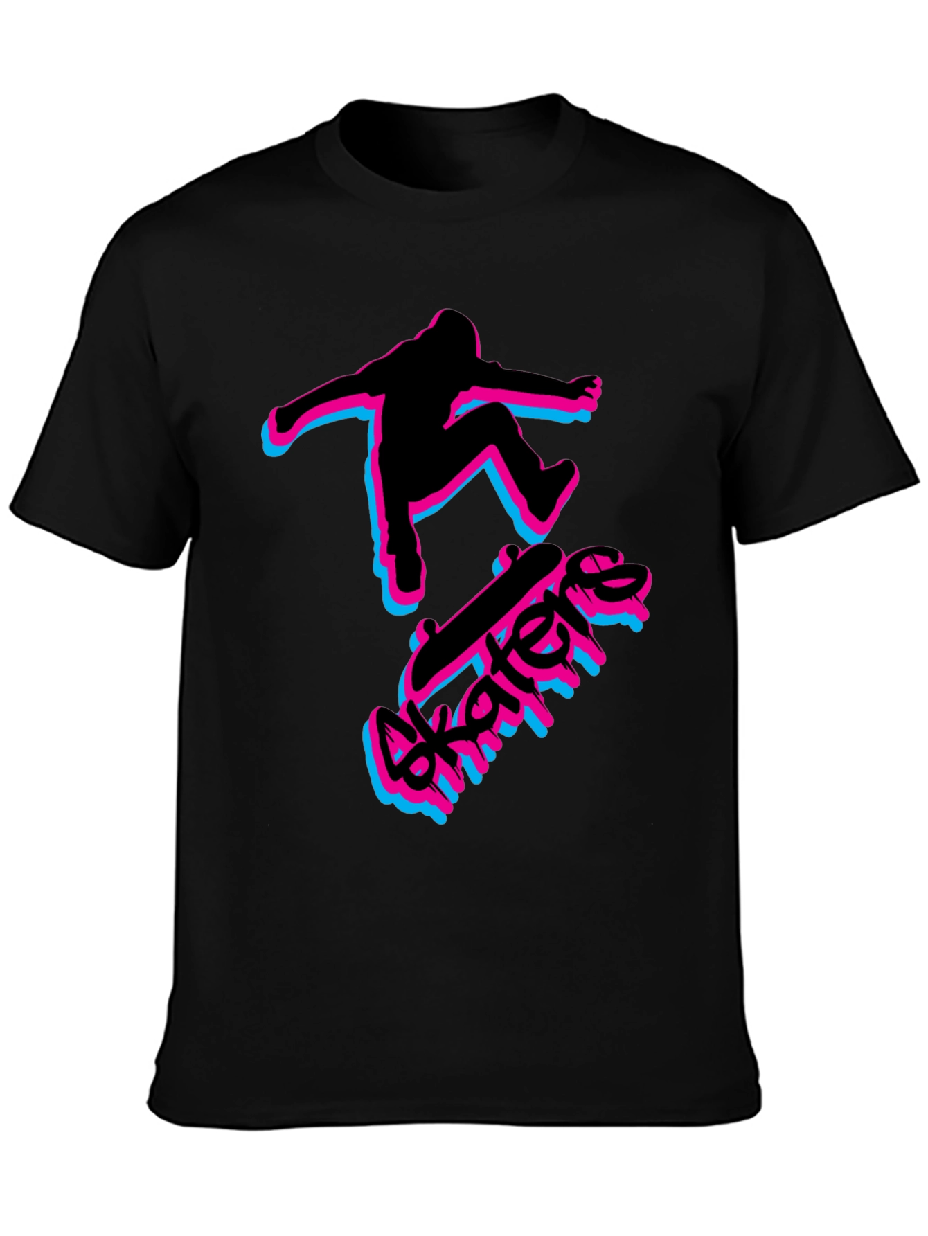 Skater Graphic Black T-Shirt - Cool Streetwear
