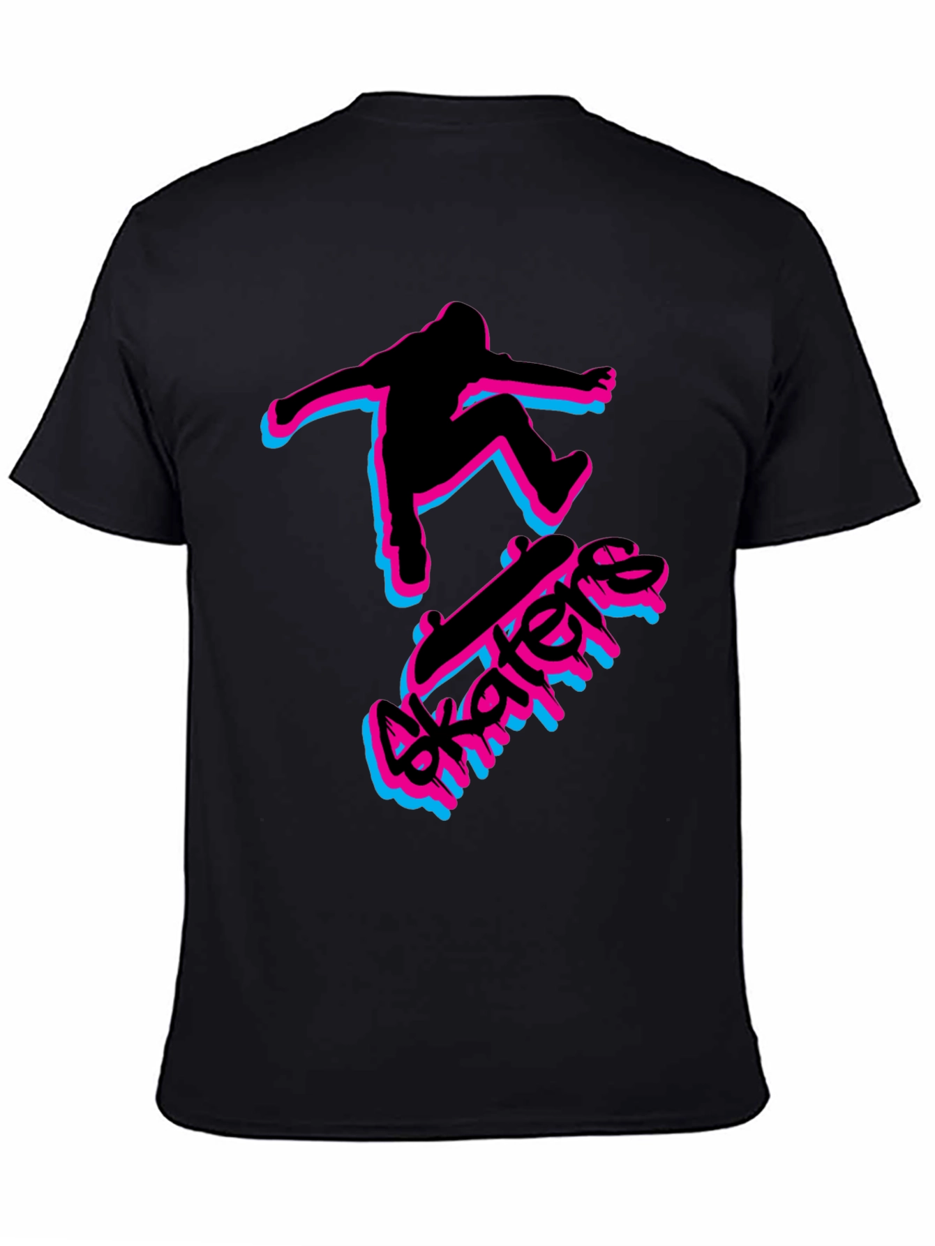 Skater Graphic Black T-Shirt - Cool Streetwear