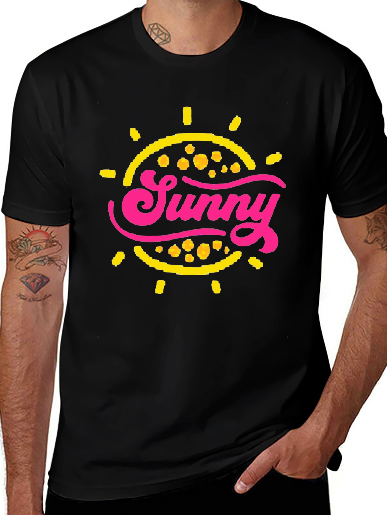 Sunny Graphic T-Shirt - Black Cotton Blend