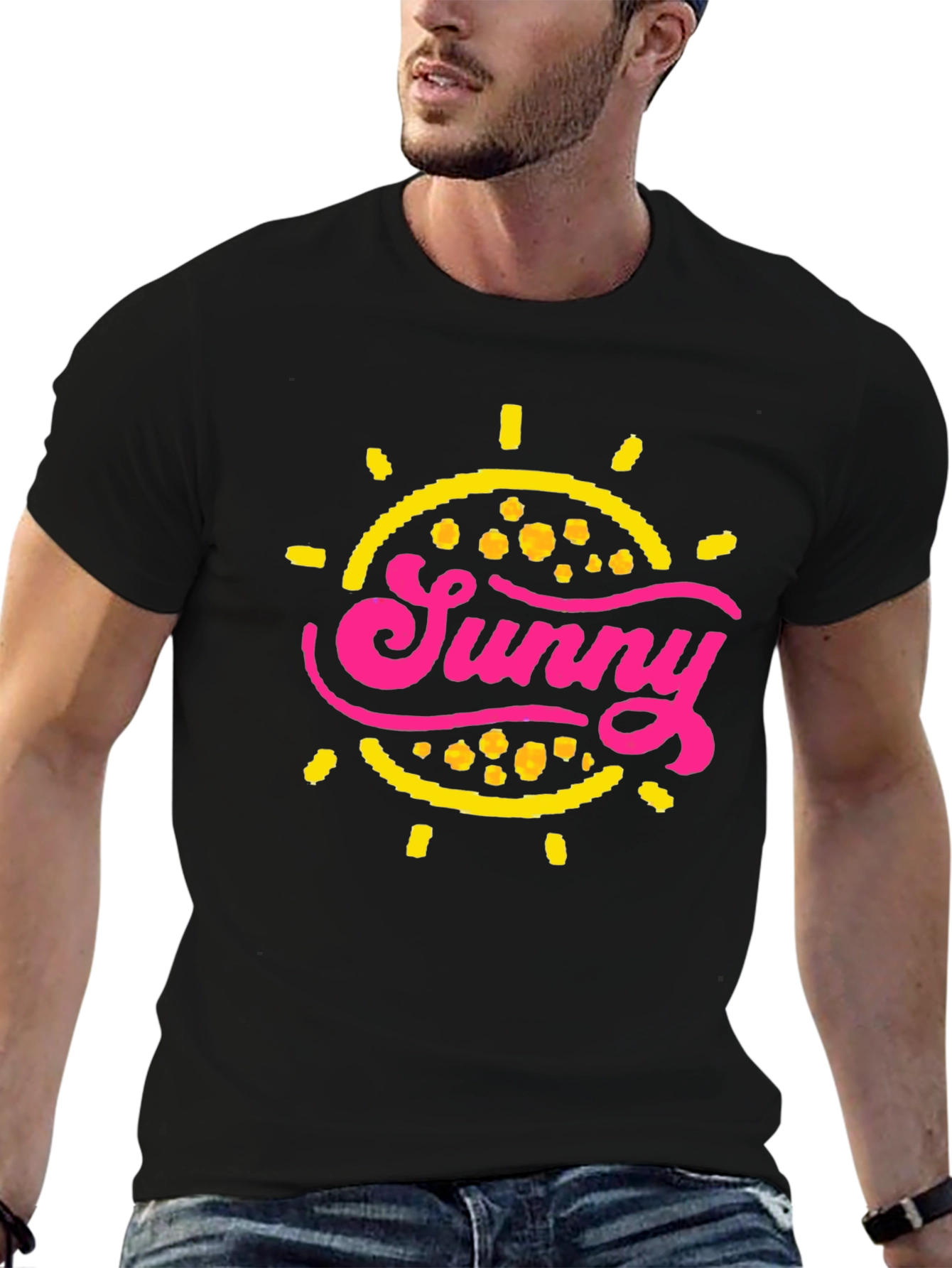 Sunny Graphic T-Shirt - Black Cotton Blend