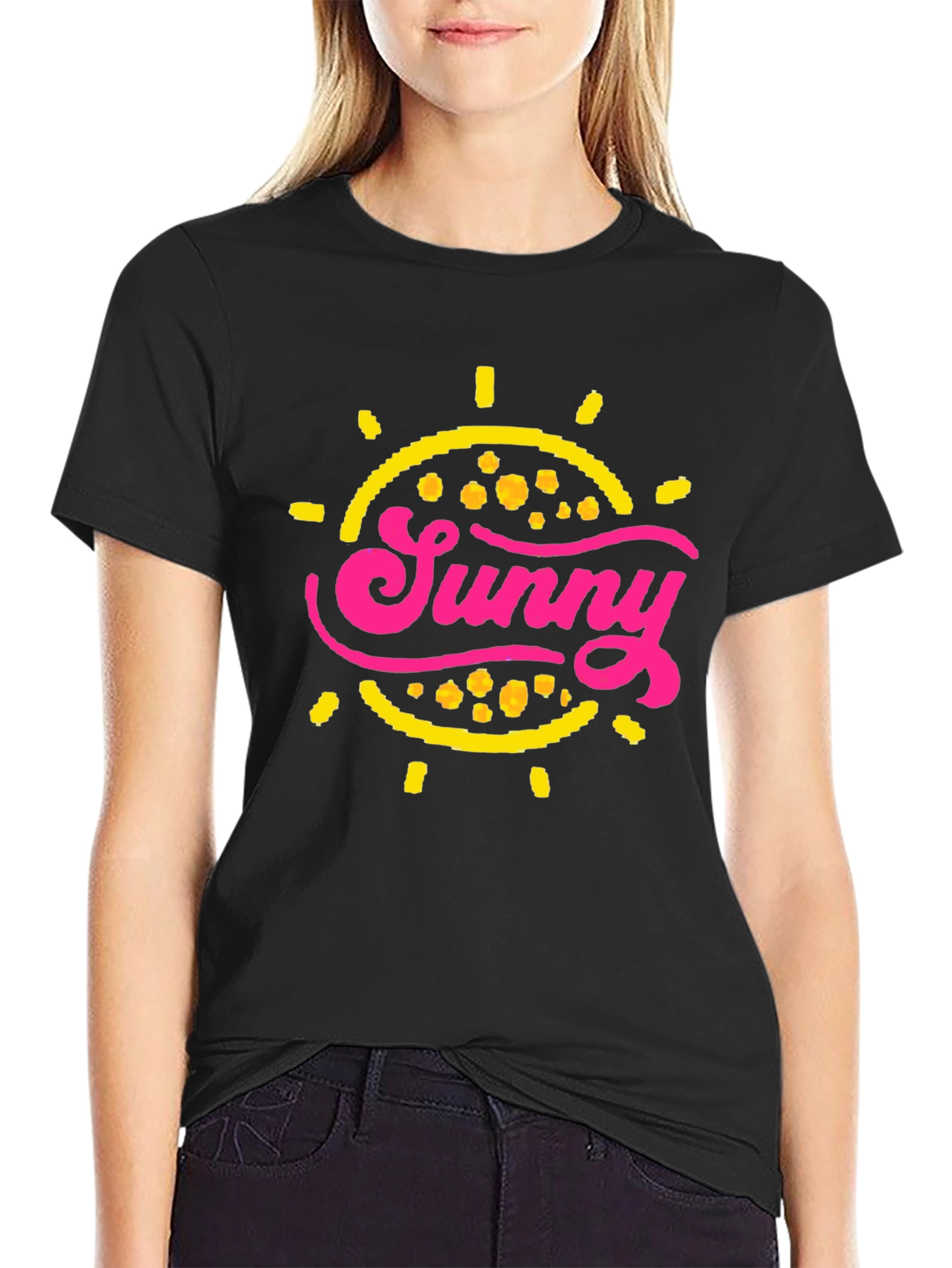 Sunny Graphic T-Shirt - Black Cotton Blend