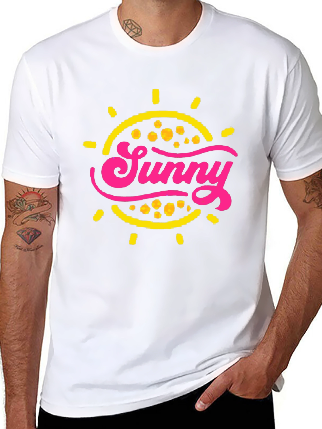 Sunny Graphic T-Shirt - Black Cotton Blend