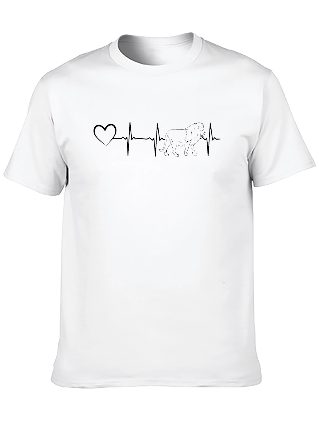 Lion Heartbeat Graphic Tee - Black
