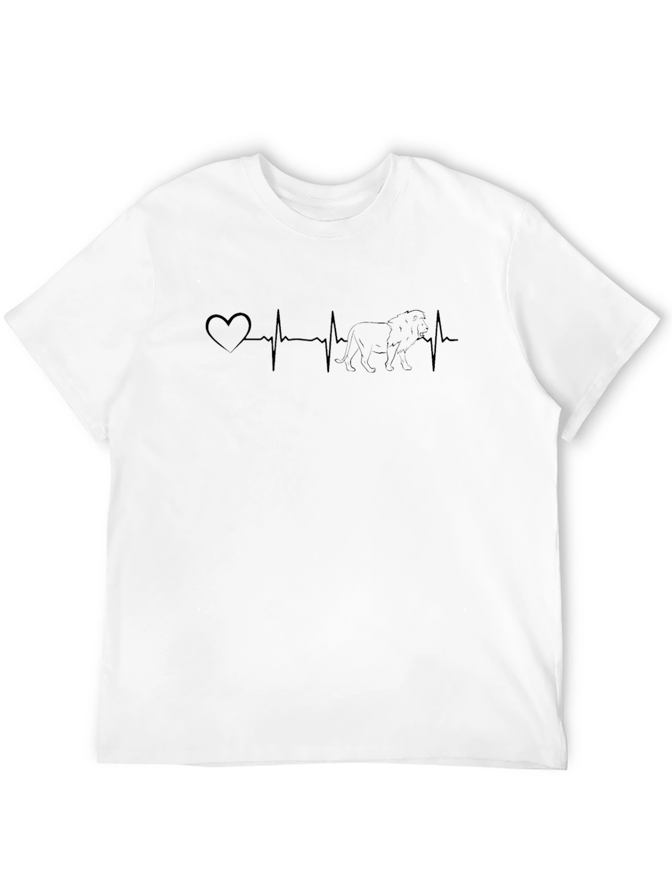 Lion Heartbeat Graphic Tee - Black