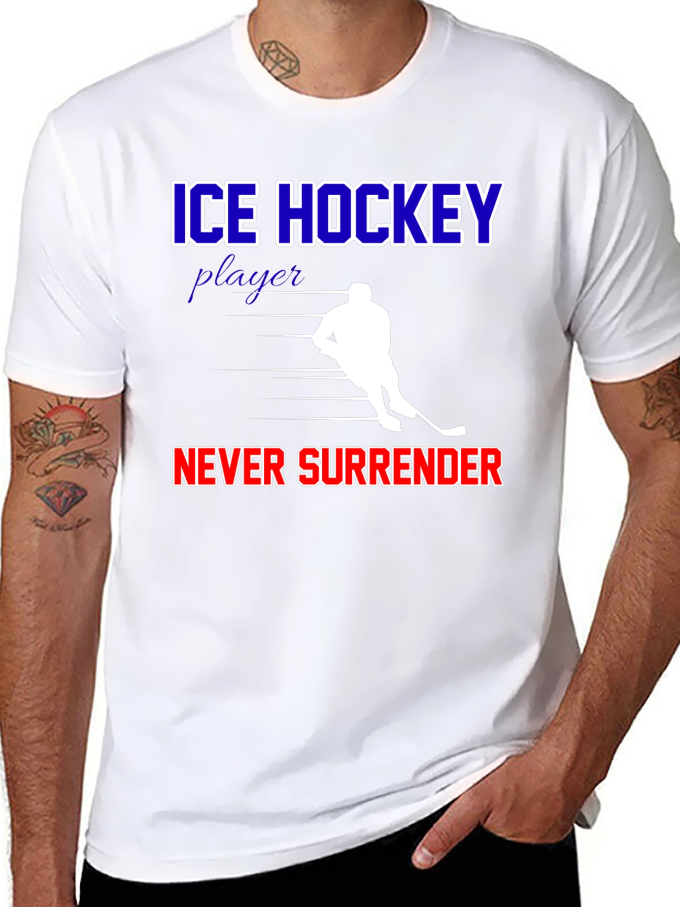 Ice Hockey Never Surrender Graphic T-Shirt
