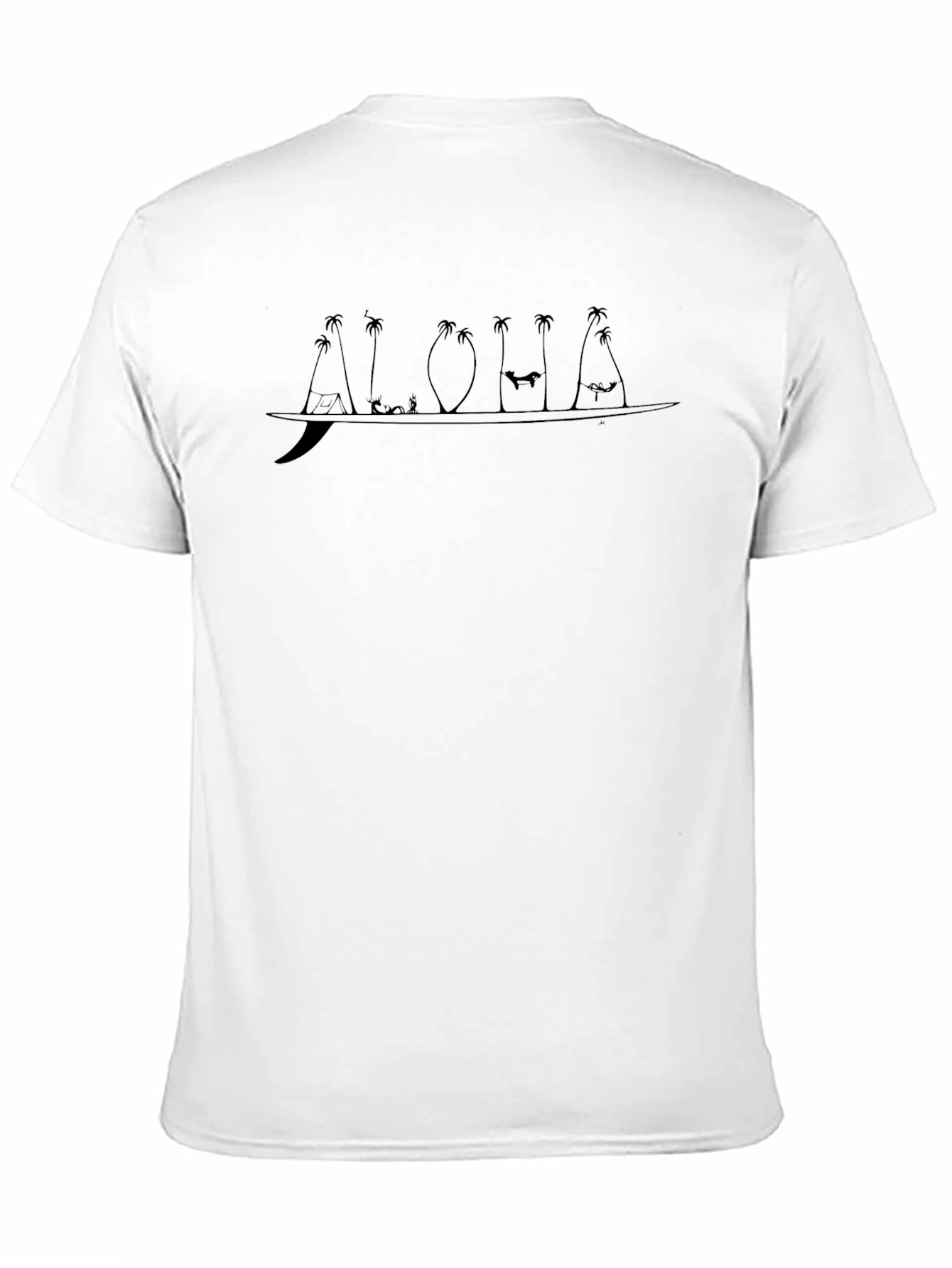 Aloha Surfboard Graphic T-Shirt - Black