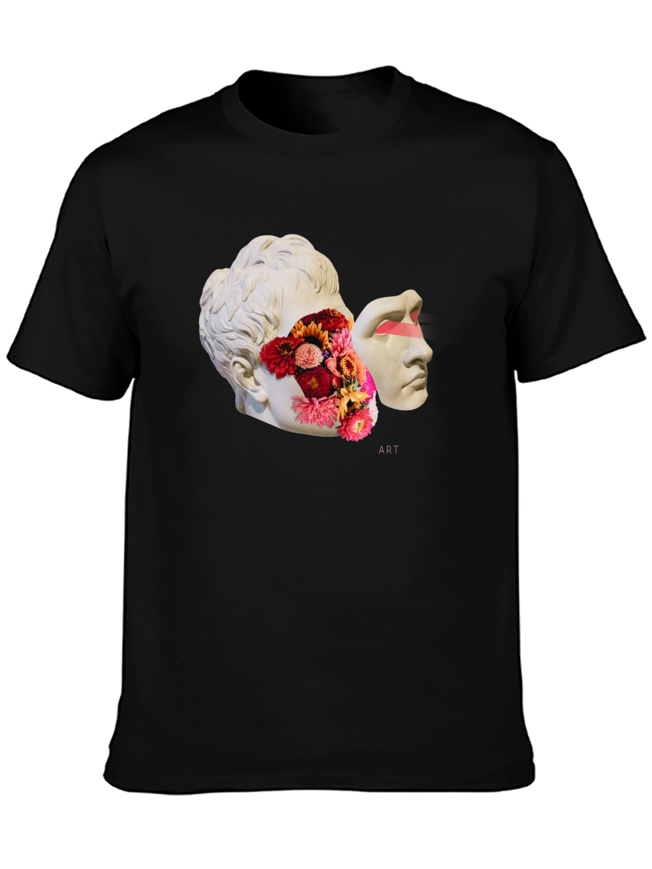 Surreal Art T-Shirt - Floral Statue Design