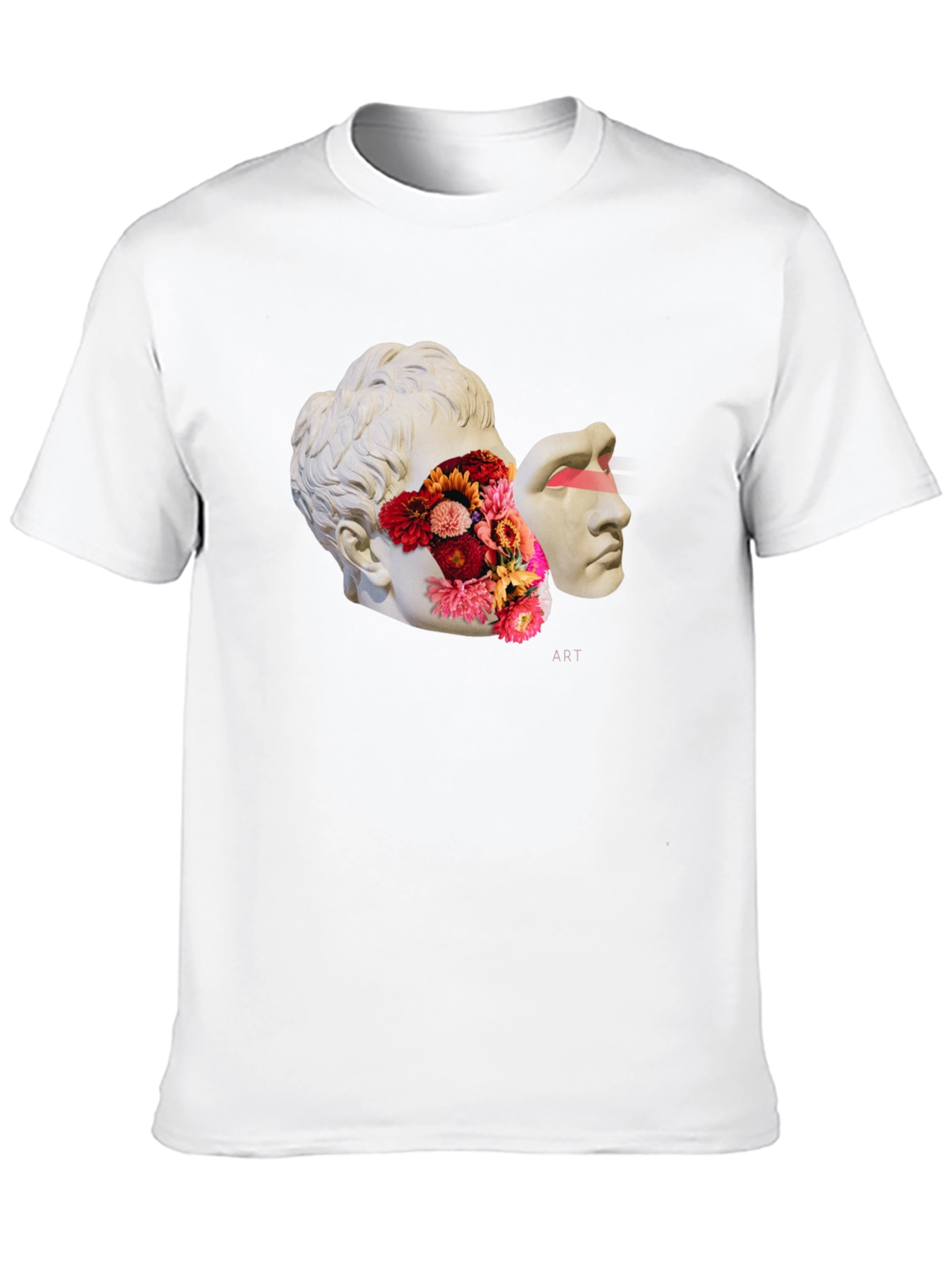 Surreal Art T-Shirt - Floral Statue Design