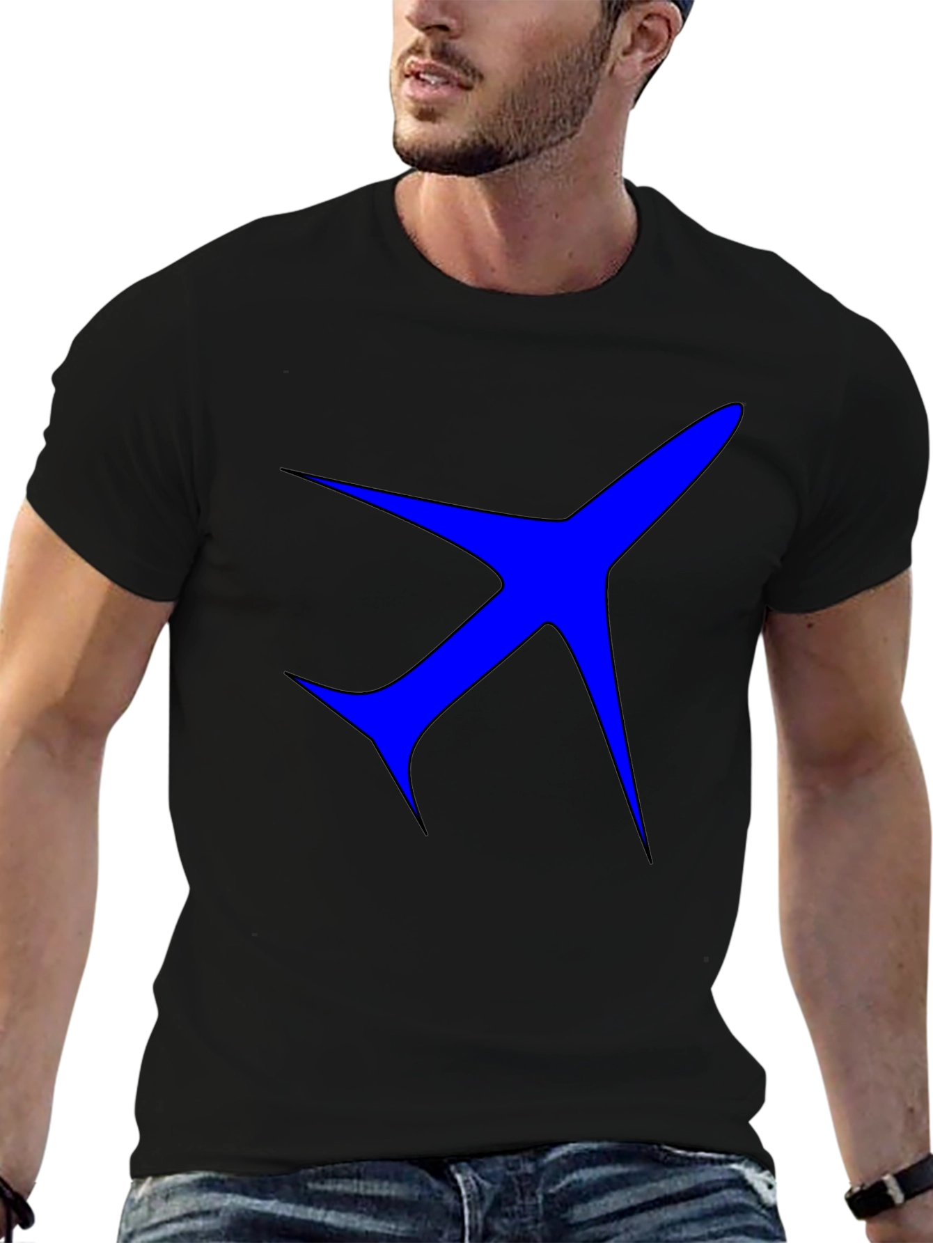Airplane Graphic Black T-Shirt