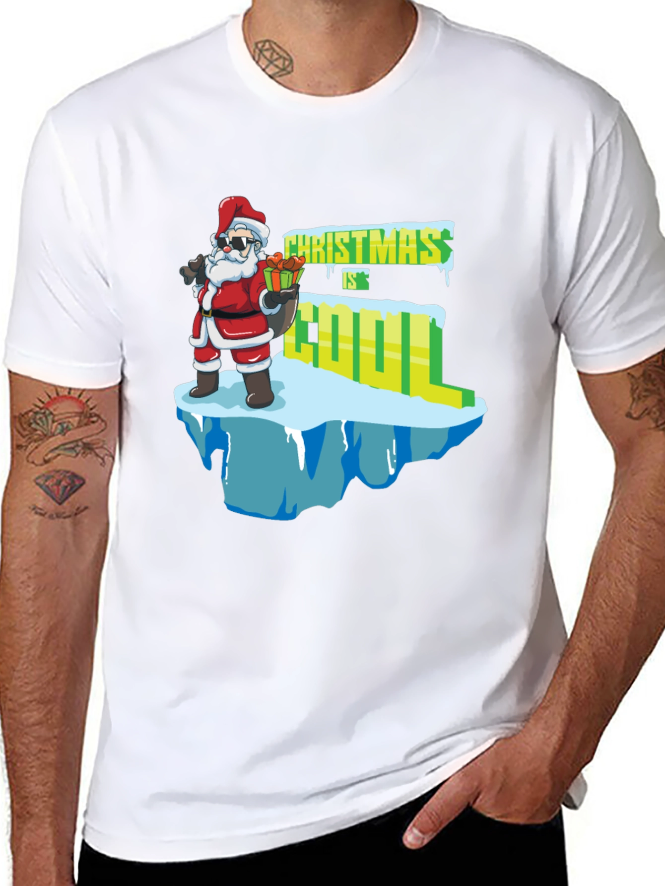 Christmas is Cool T-Shirt Santa Claus Graphic Tee