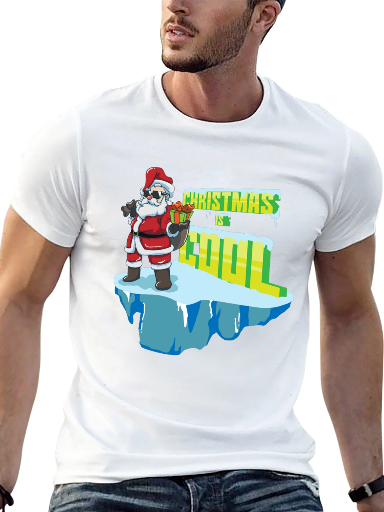 Christmas is Cool T-Shirt Santa Claus Graphic Tee