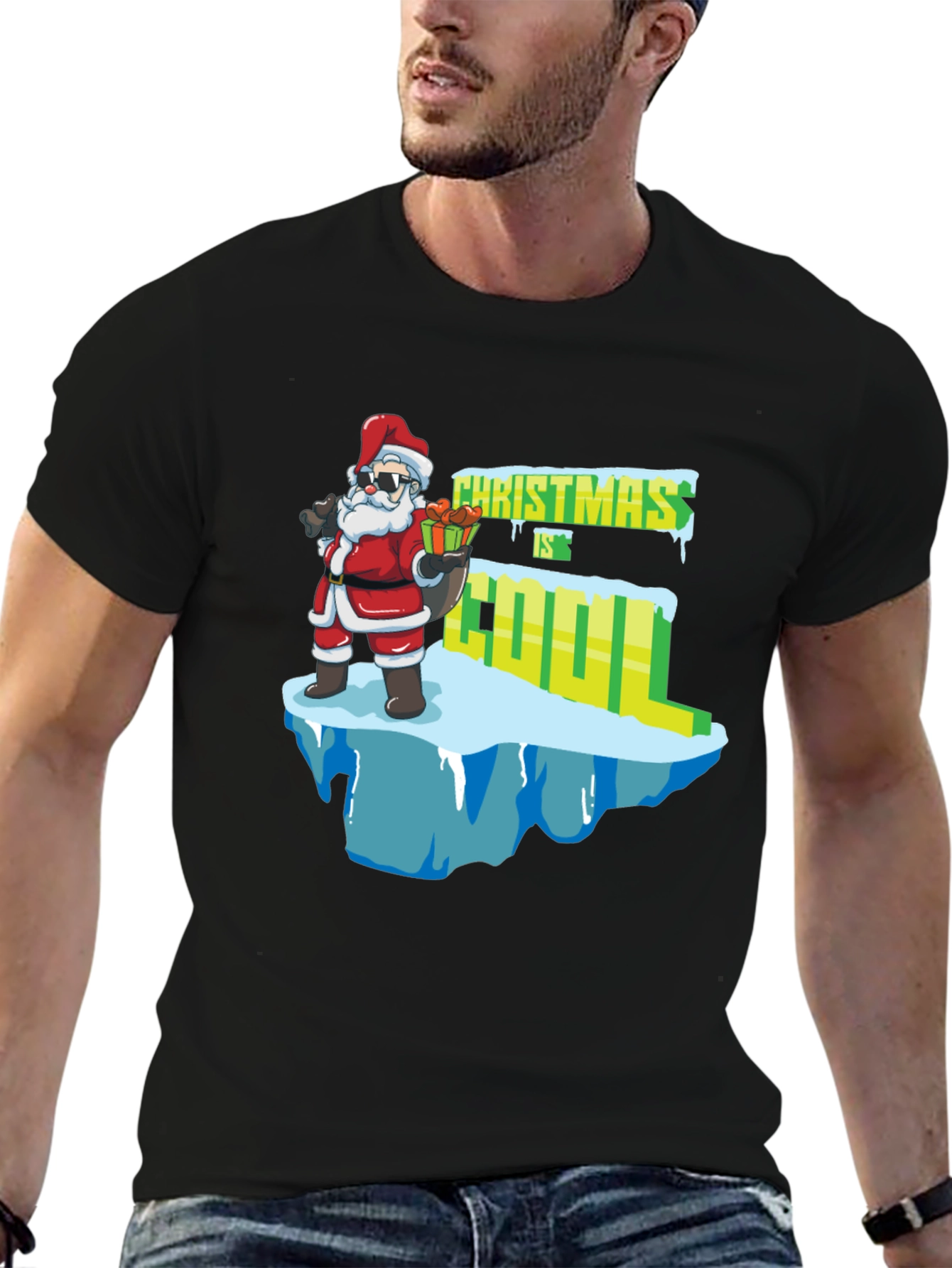 Christmas is Cool T-Shirt Santa Claus Graphic Tee