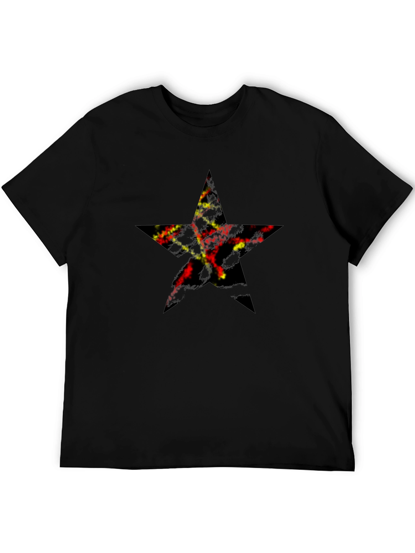 Star Graphic Print Black T-Shirt