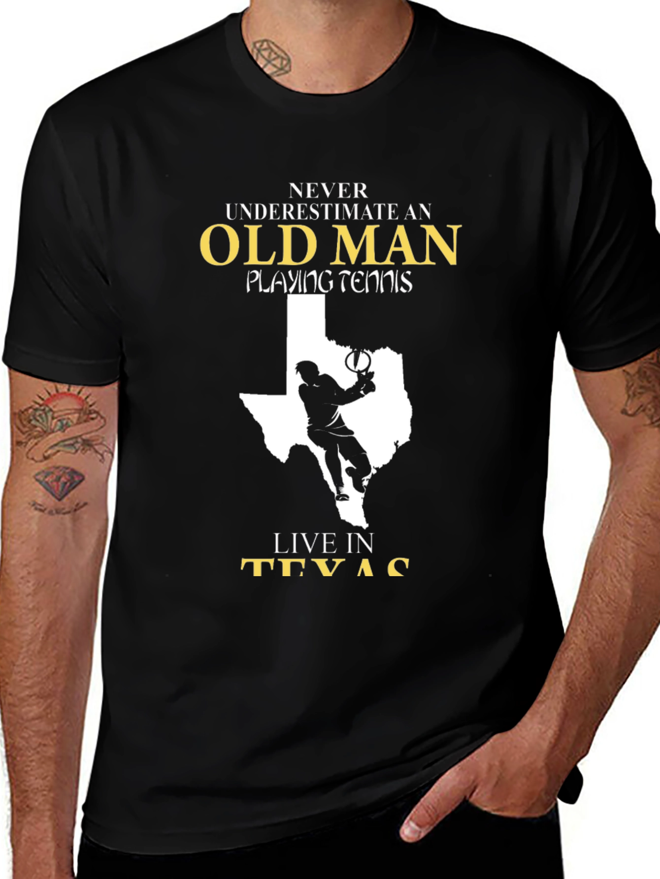 Old Man Tennis Texas T-Shirt