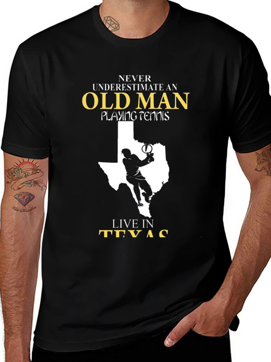 Old Man Tennis Texas T-Shirt