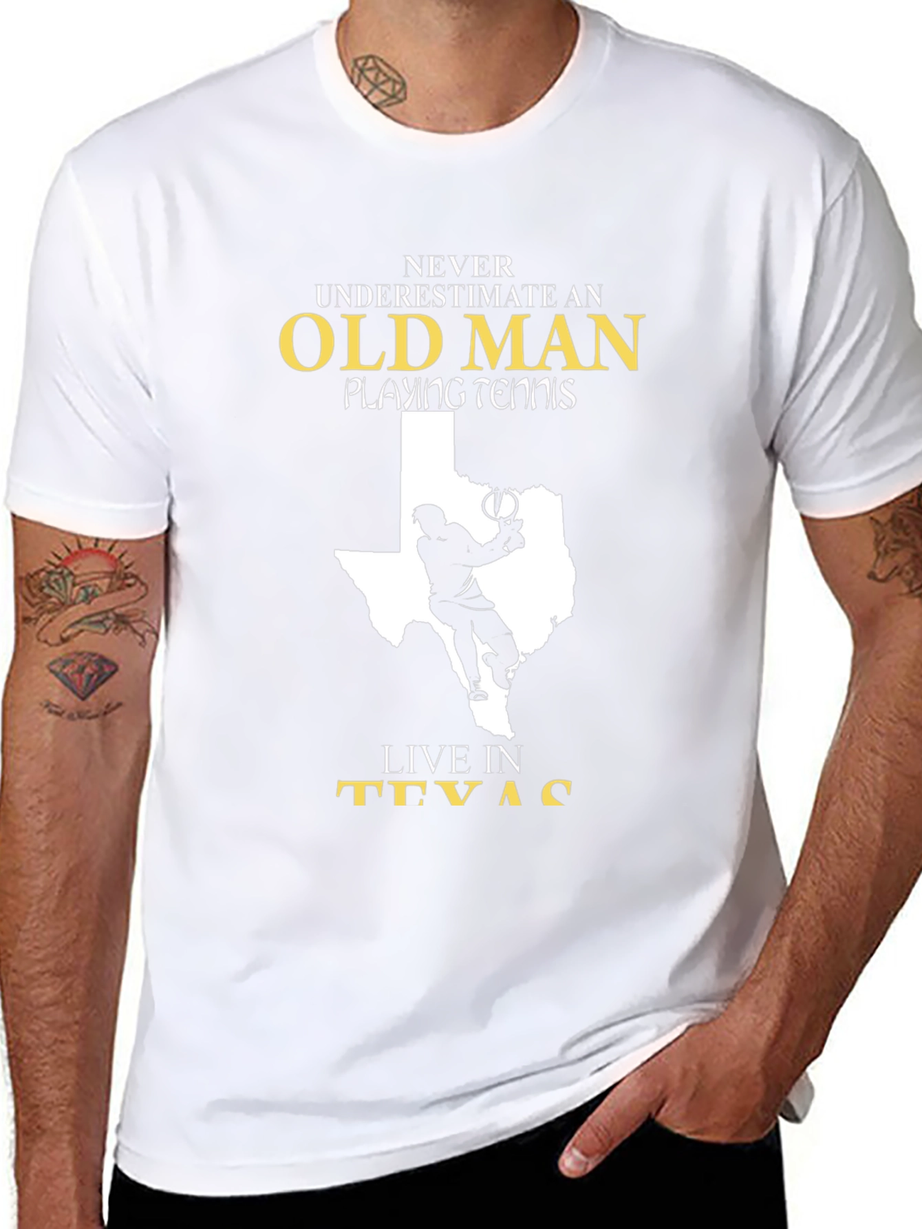 Old Man Tennis Texas T-Shirt