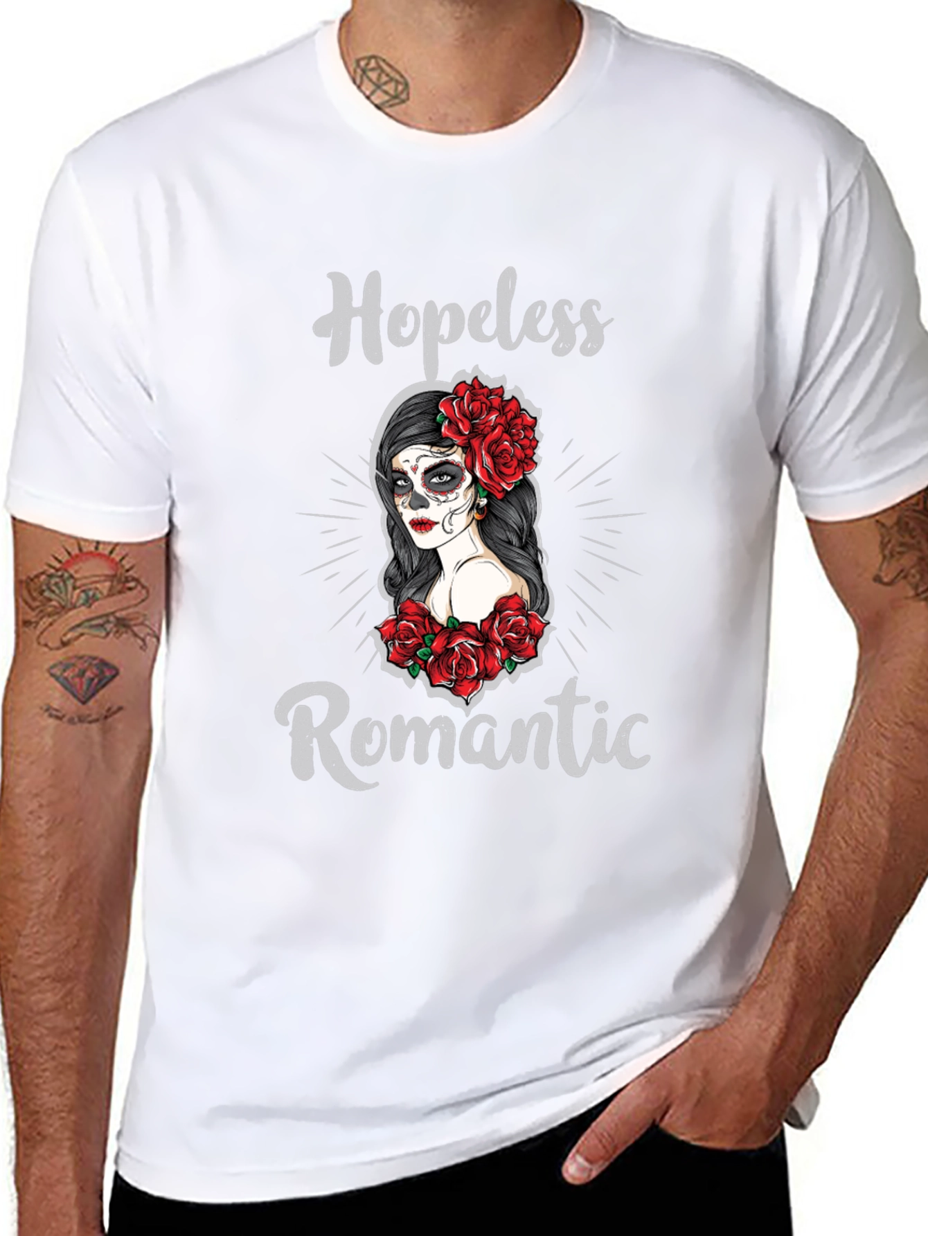 Hopeless Romantic Sugar Skull T-Shirt