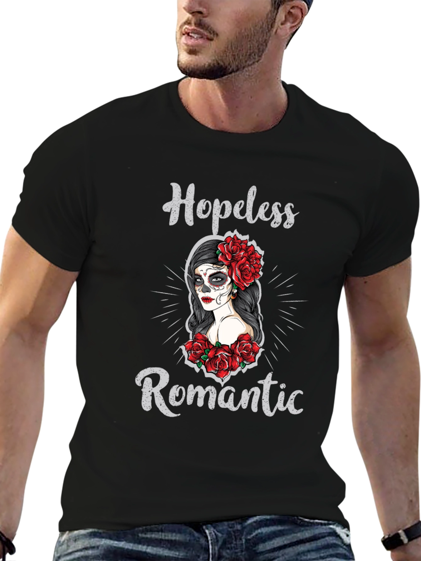 Hopeless Romantic Sugar Skull T-Shirt
