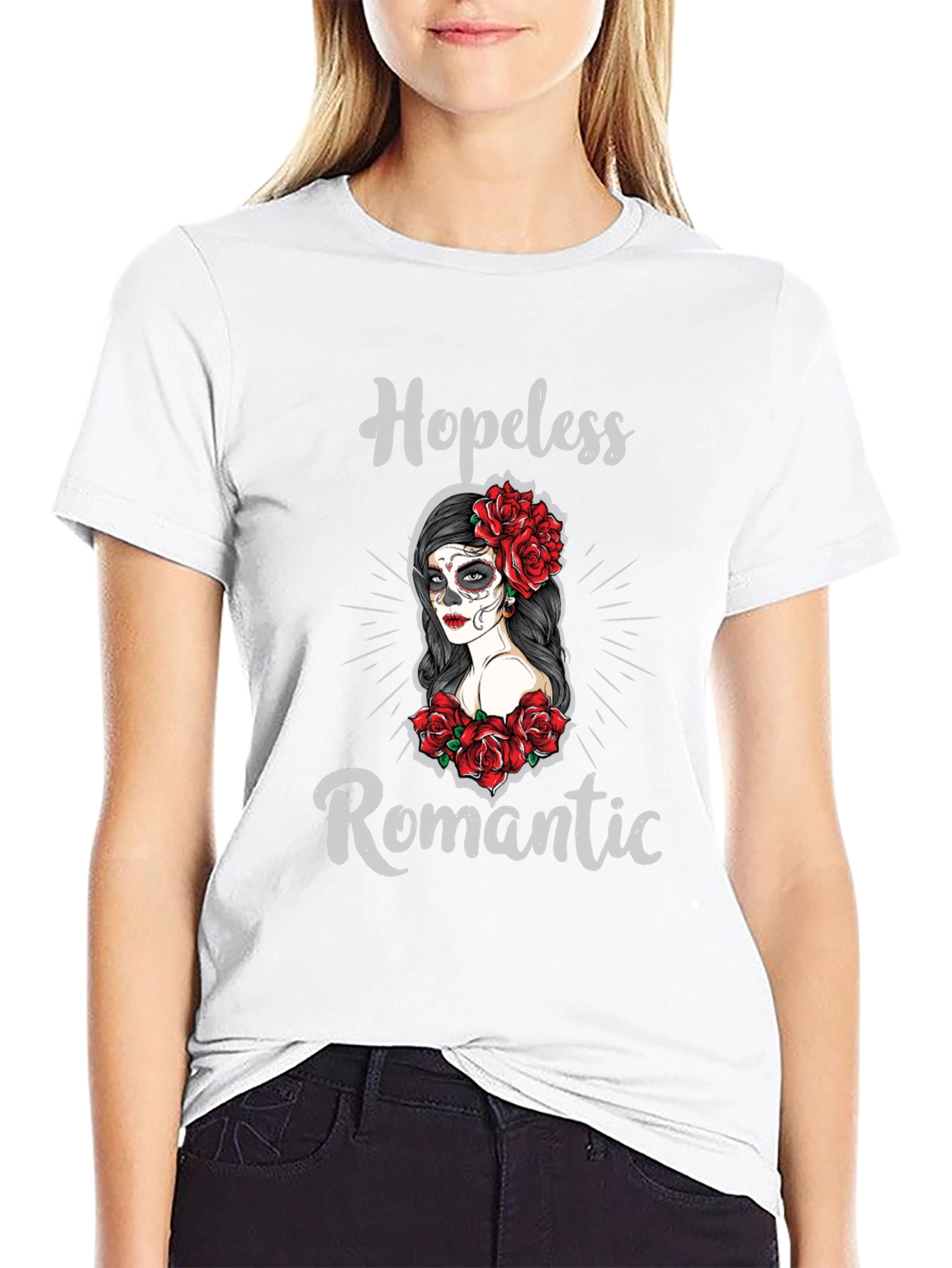 Hopeless Romantic Sugar Skull T-Shirt