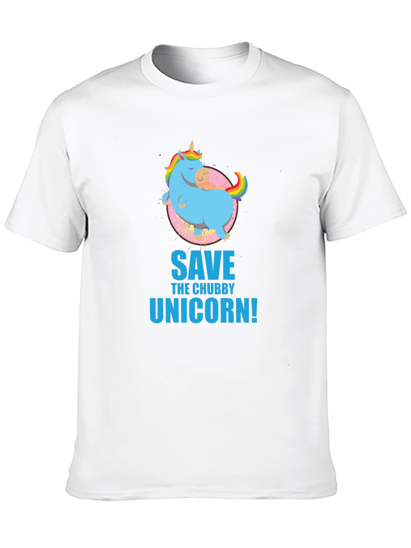 Save the Chubby Unicorn Black T-Shirt