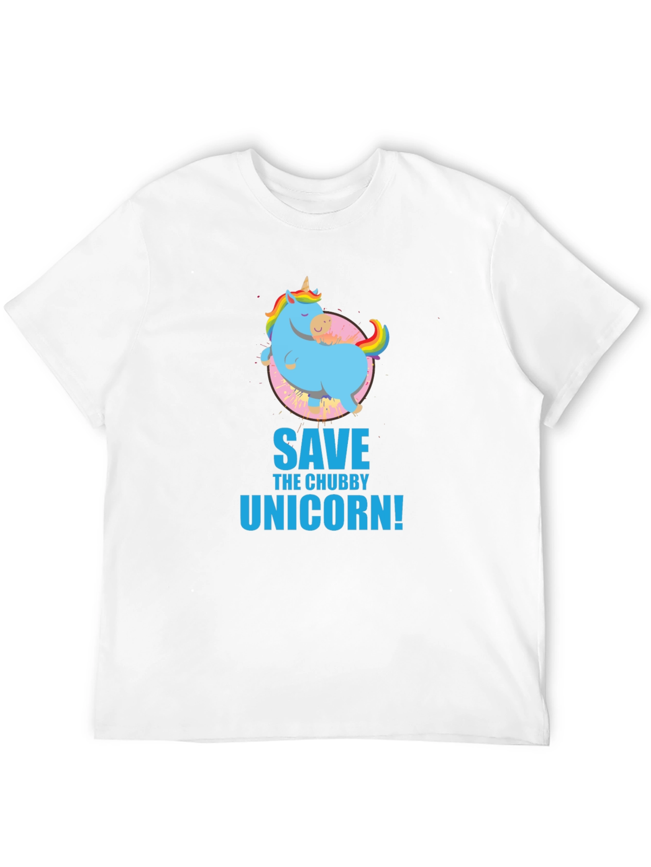 Save the Chubby Unicorn Black T-Shirt
