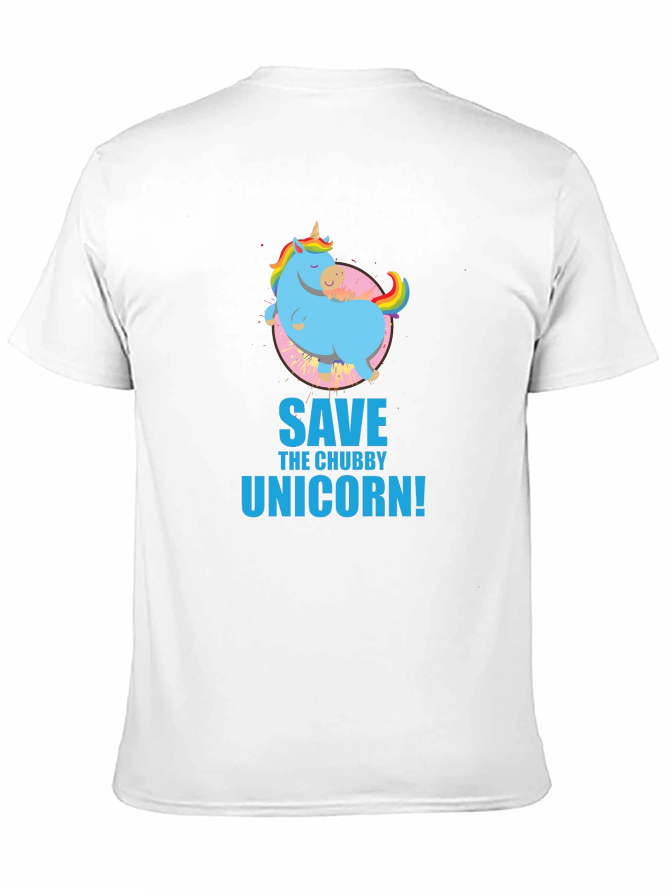 Save the Chubby Unicorn Black T-Shirt