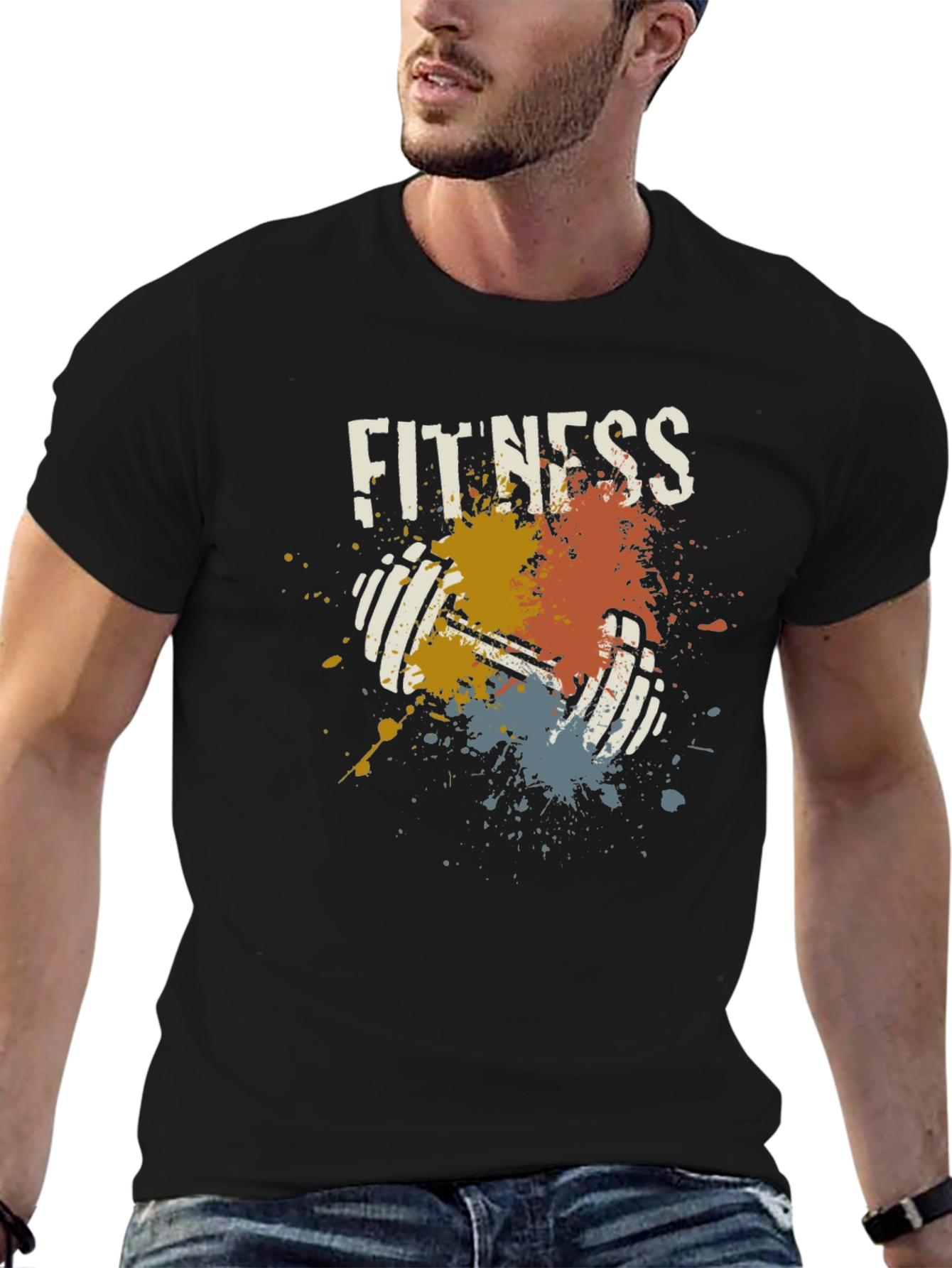 Fitness Dumbbell Graphic T-Shirt