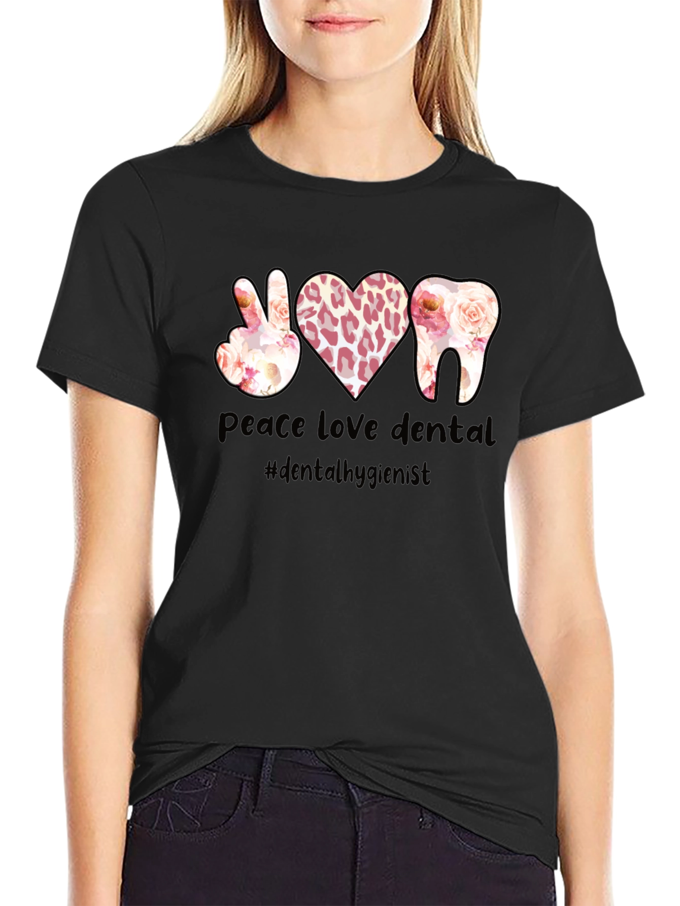 Peace Love Dental T-Shirt Dental Hygienist Tee