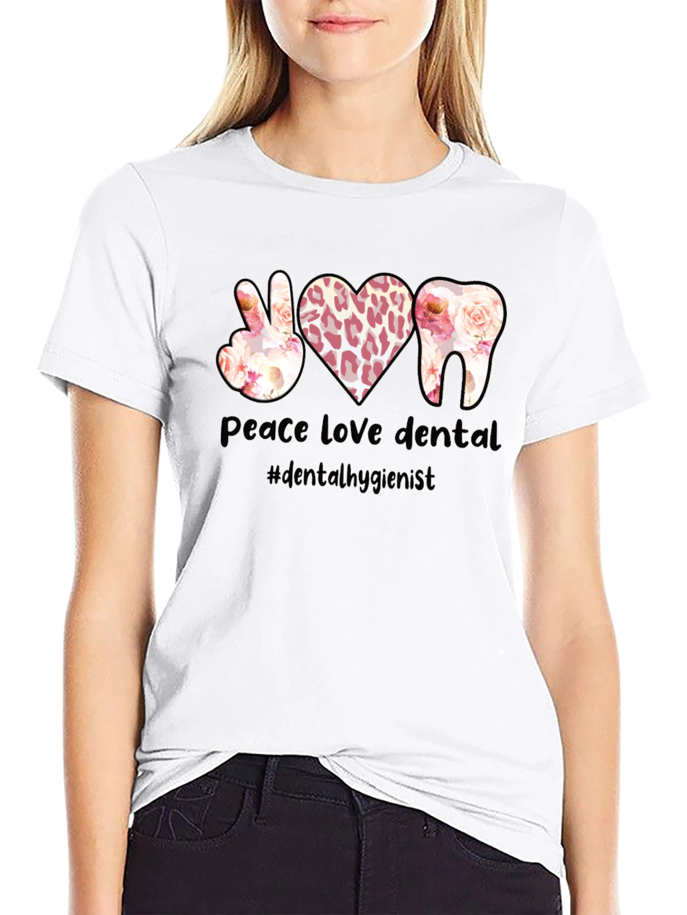 Peace Love Dental T-Shirt Dental Hygienist Tee