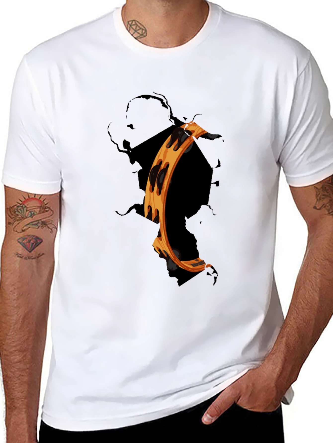 Ripped Tambourine Graphic T-Shirt