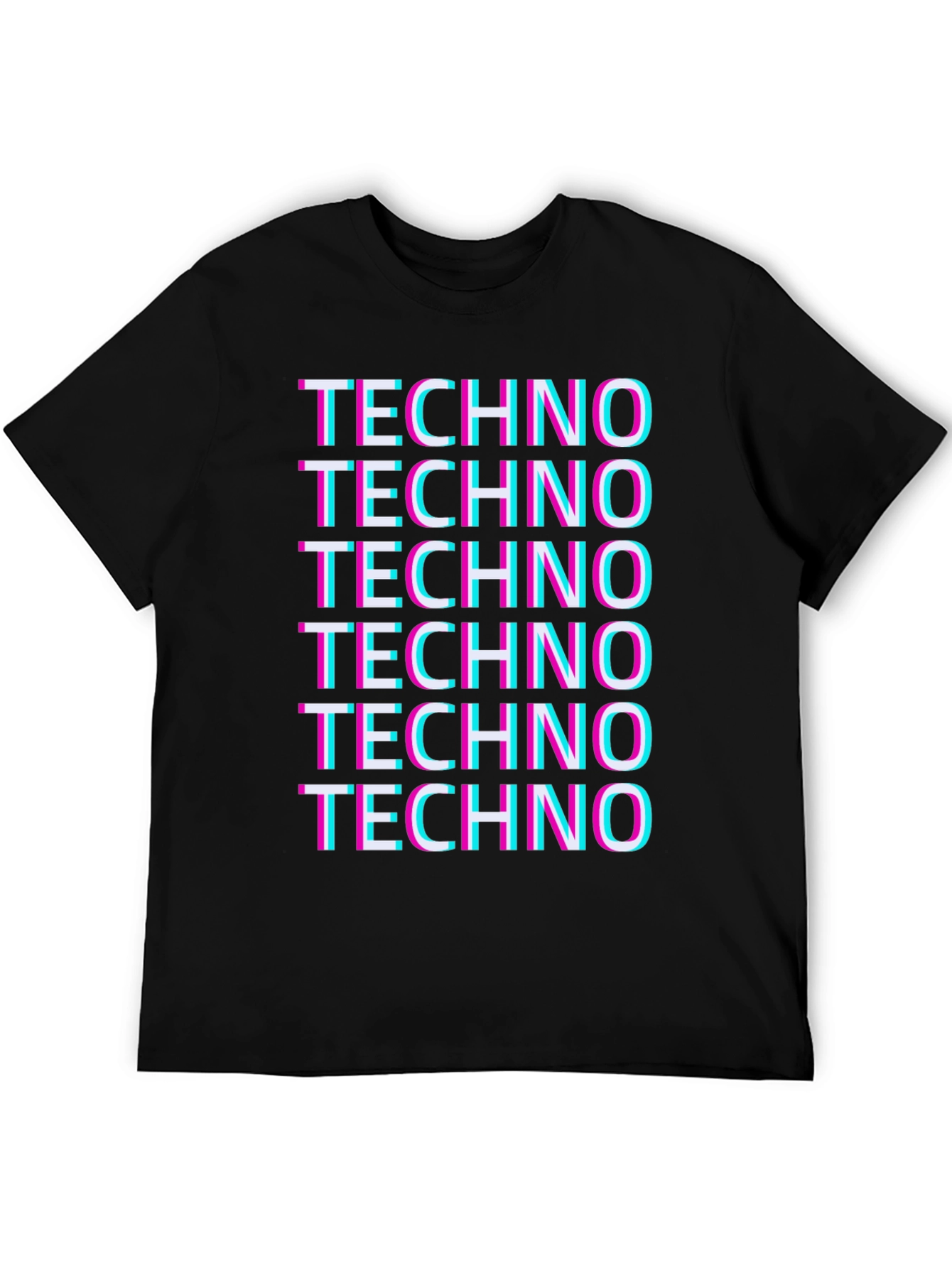 Techno Glitch Graphic T-Shirt - Unique Design