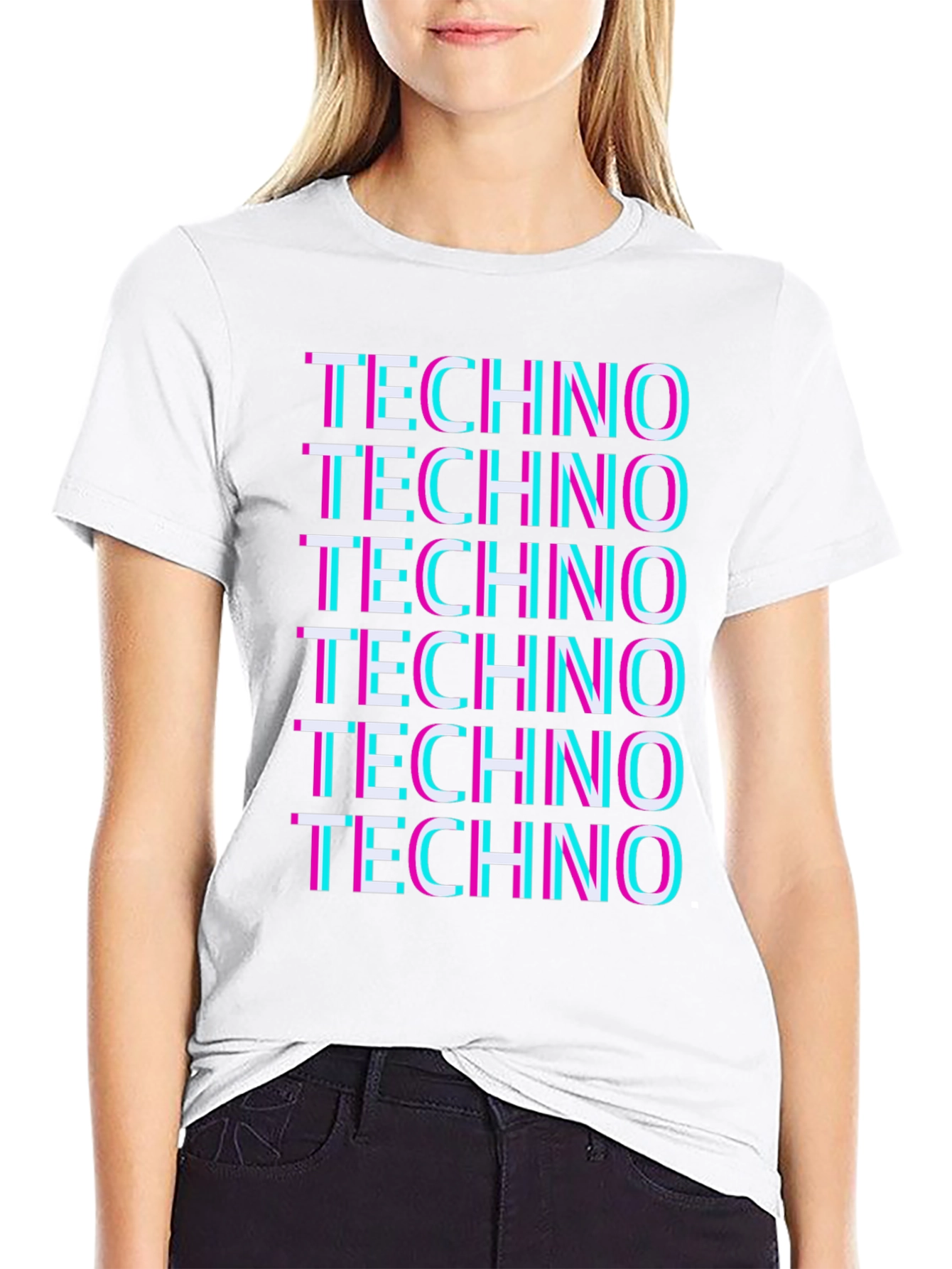 Techno Glitch Graphic T-Shirt - Unique Design